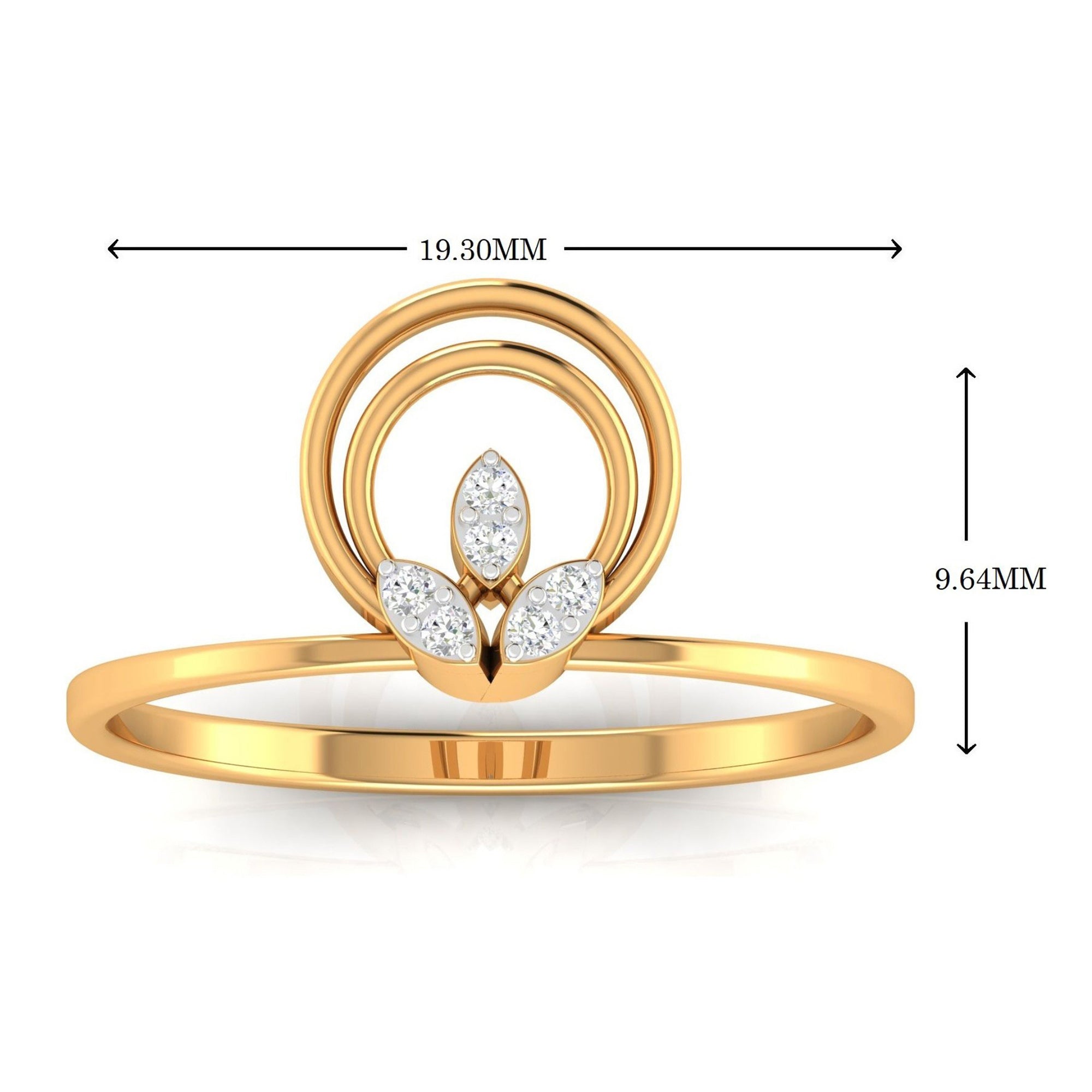Elegant Circle Leaf Design Ring