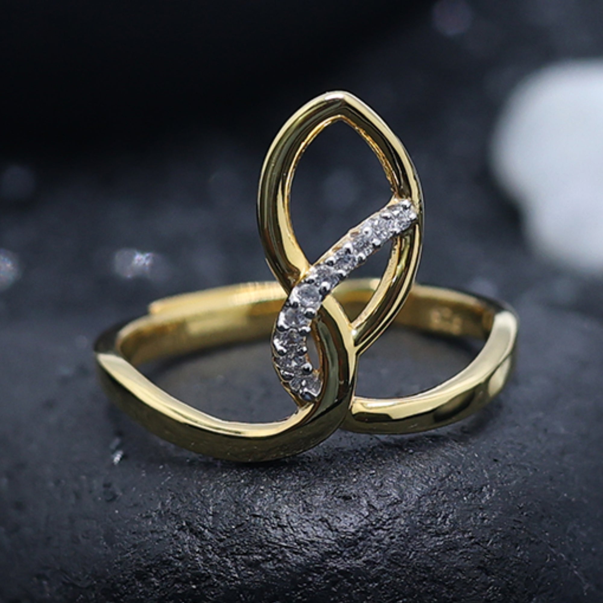 Gold Plated Teardrop Design Ring