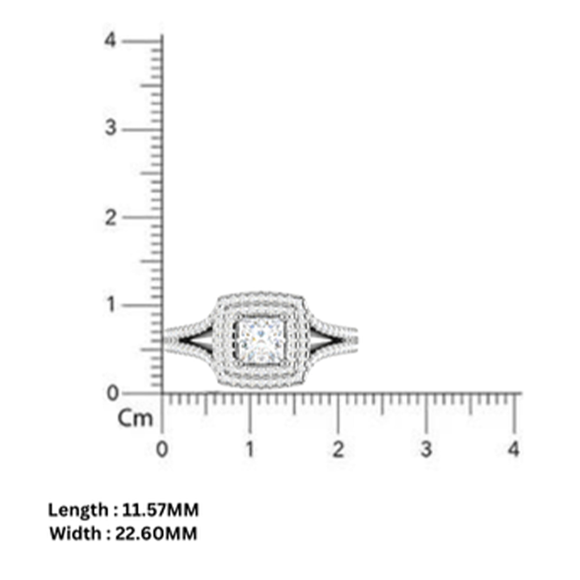 Split Shank Halo Engagement Ring