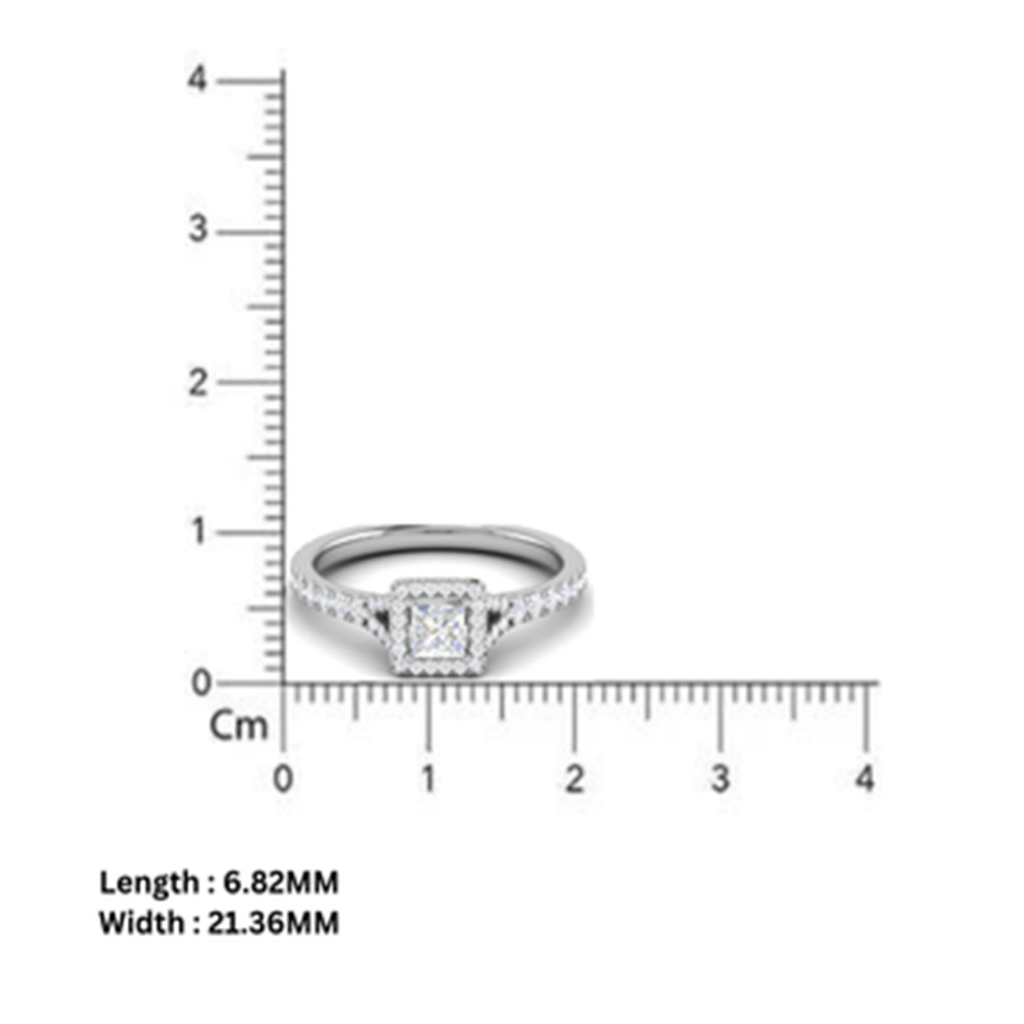 Princess Cut Halo Ring