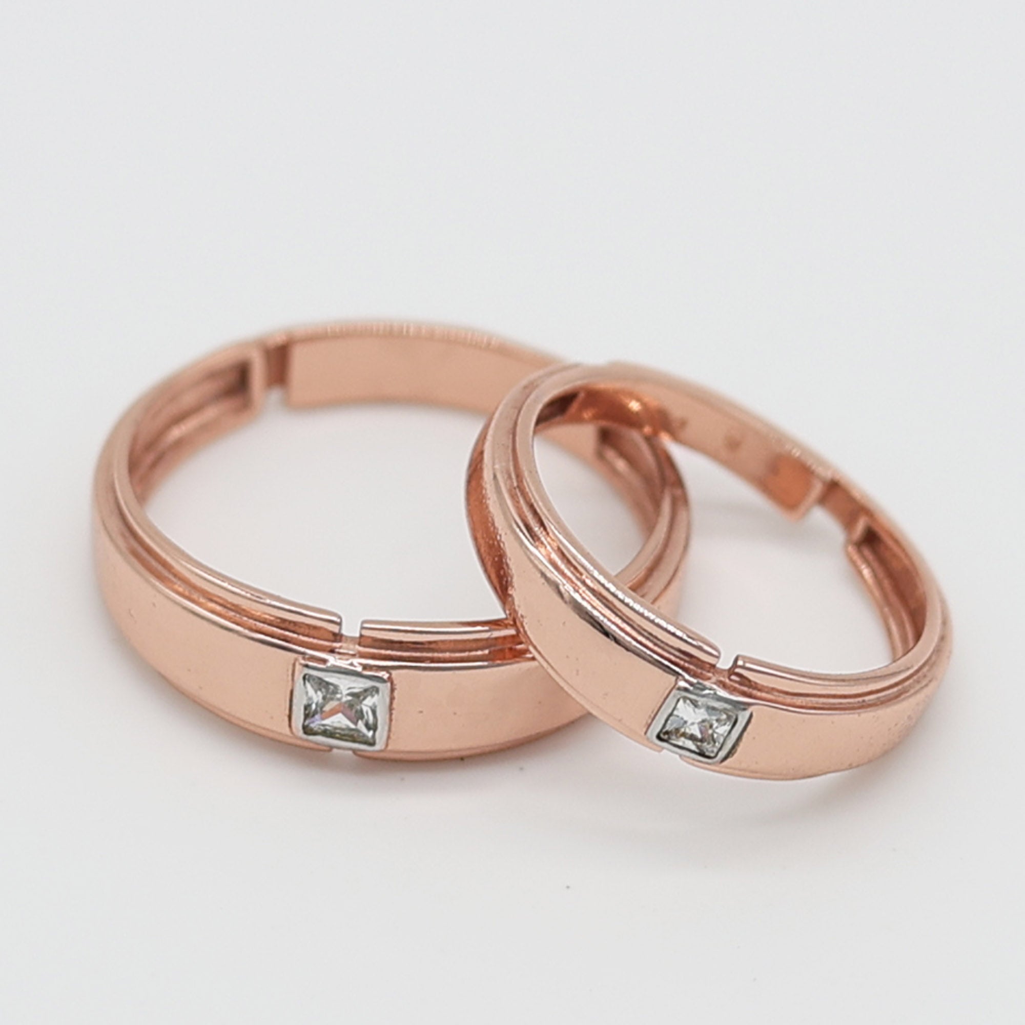 Matching Rose Gold Couple Rings