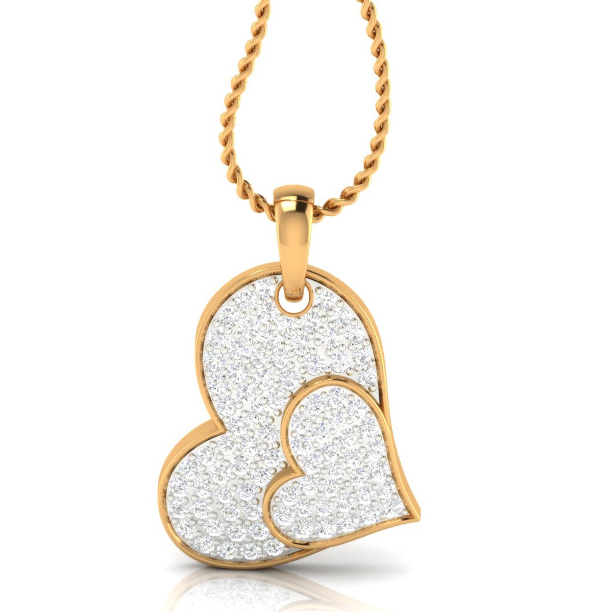 Gold Plated Double Heart Pendant