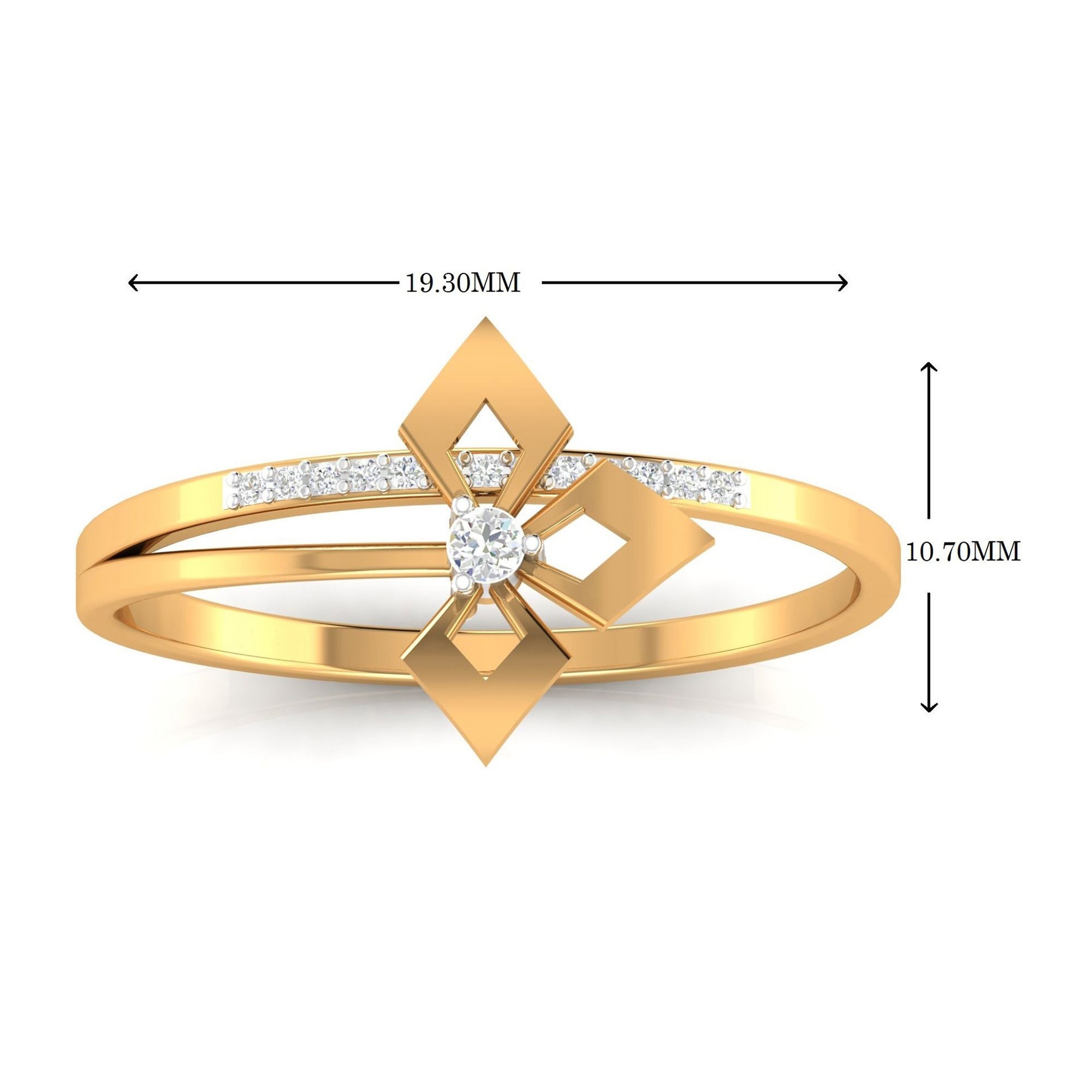 Geometric Floral Diamond Ring