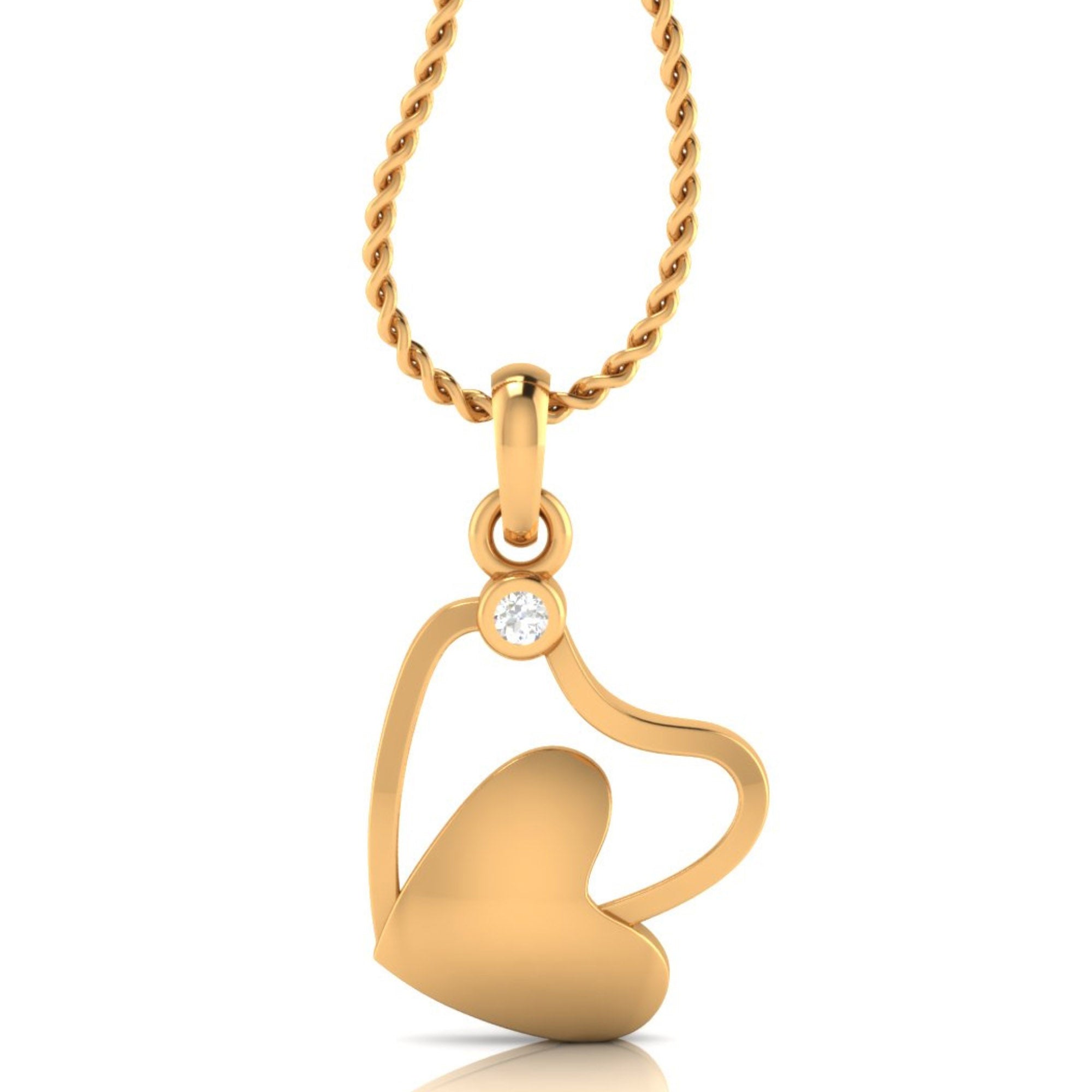 Gold Plated Stylish Heart Pendant
