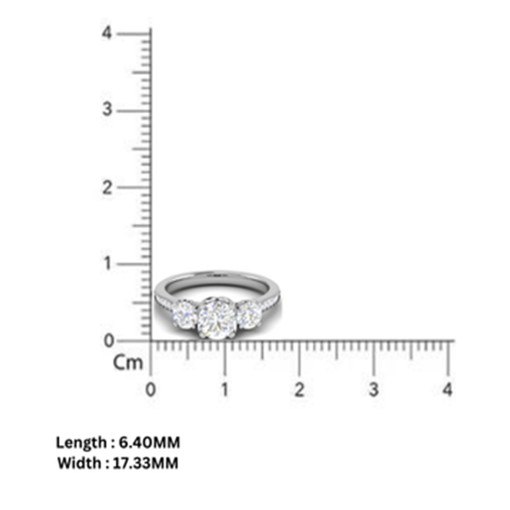 Elegant Trilogy Round Stone Ring