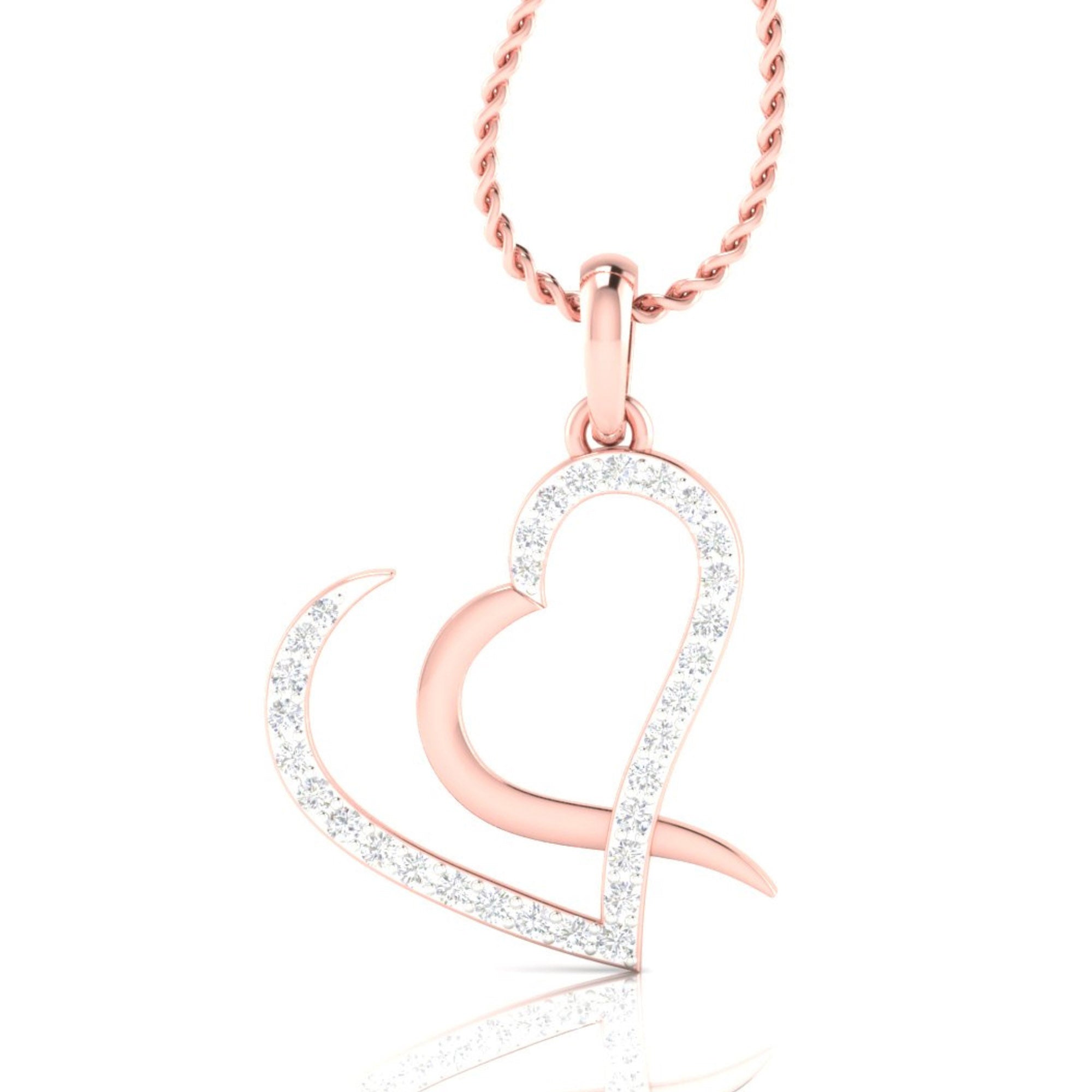 Open Heart Rose Gold Pendant