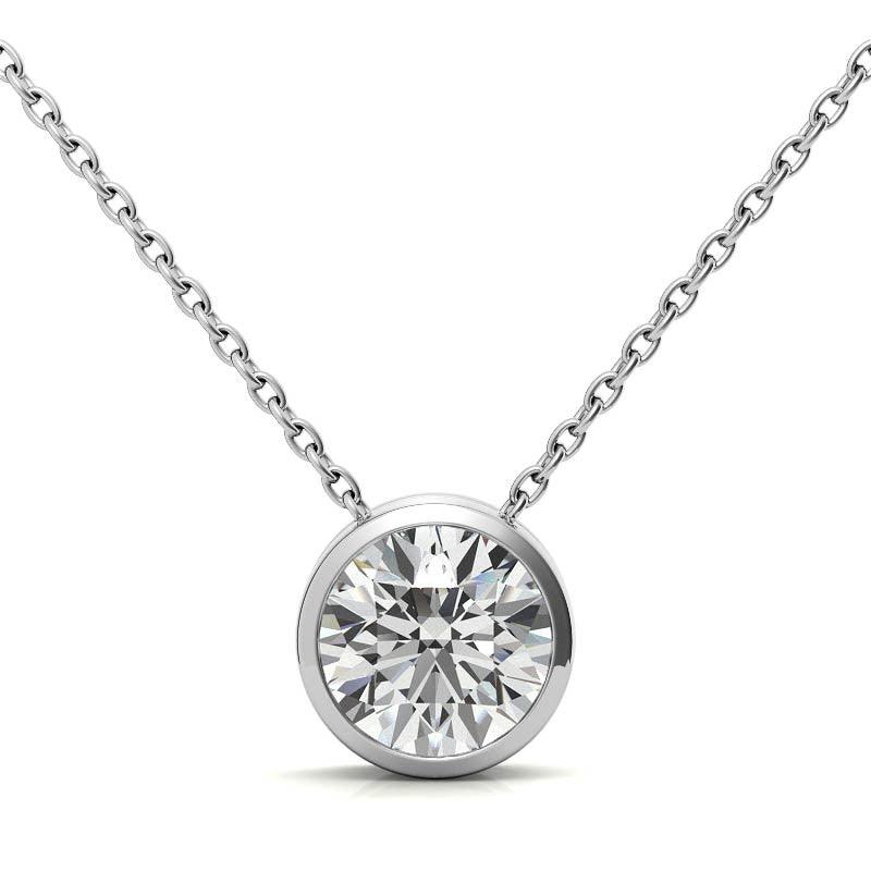 925 Sterling Silver Luminary Solitaire Pendant AUS-665 - Auory