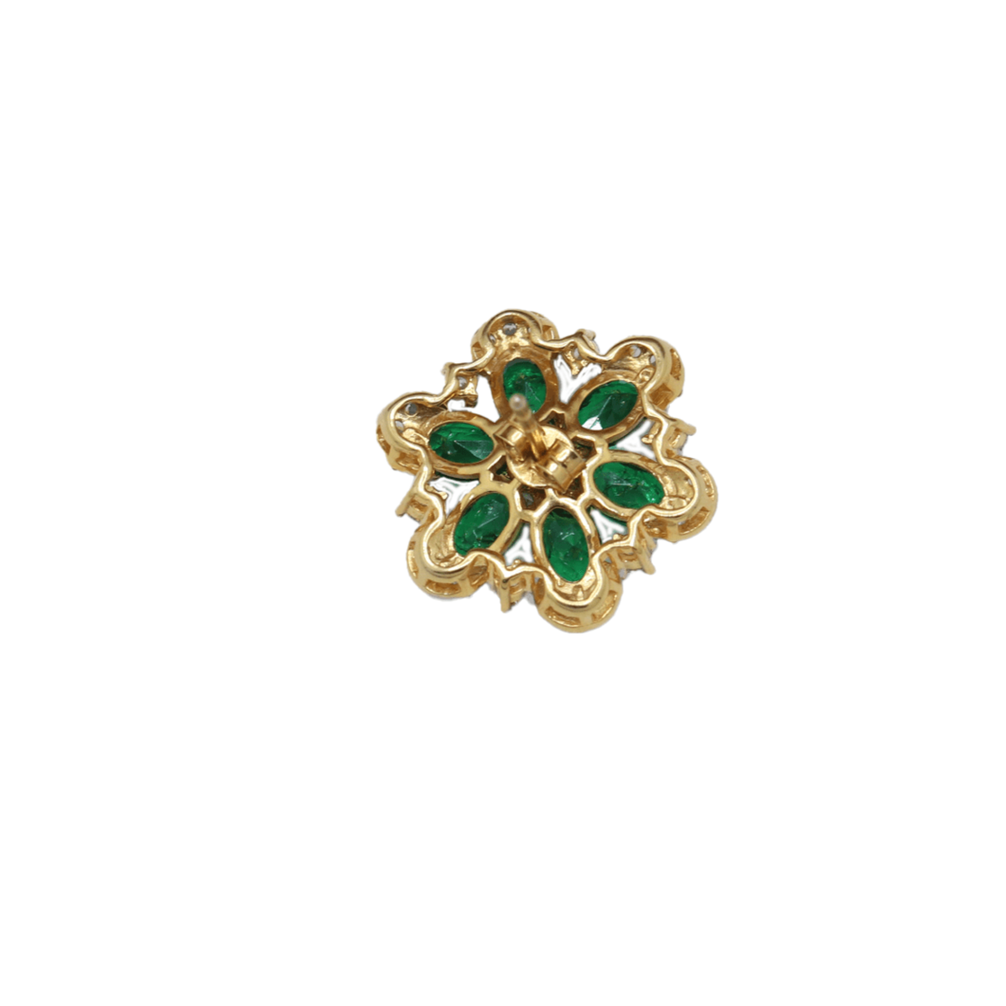 925 Sterling Silver Octagonal Opulence Emerald Earring - Auory