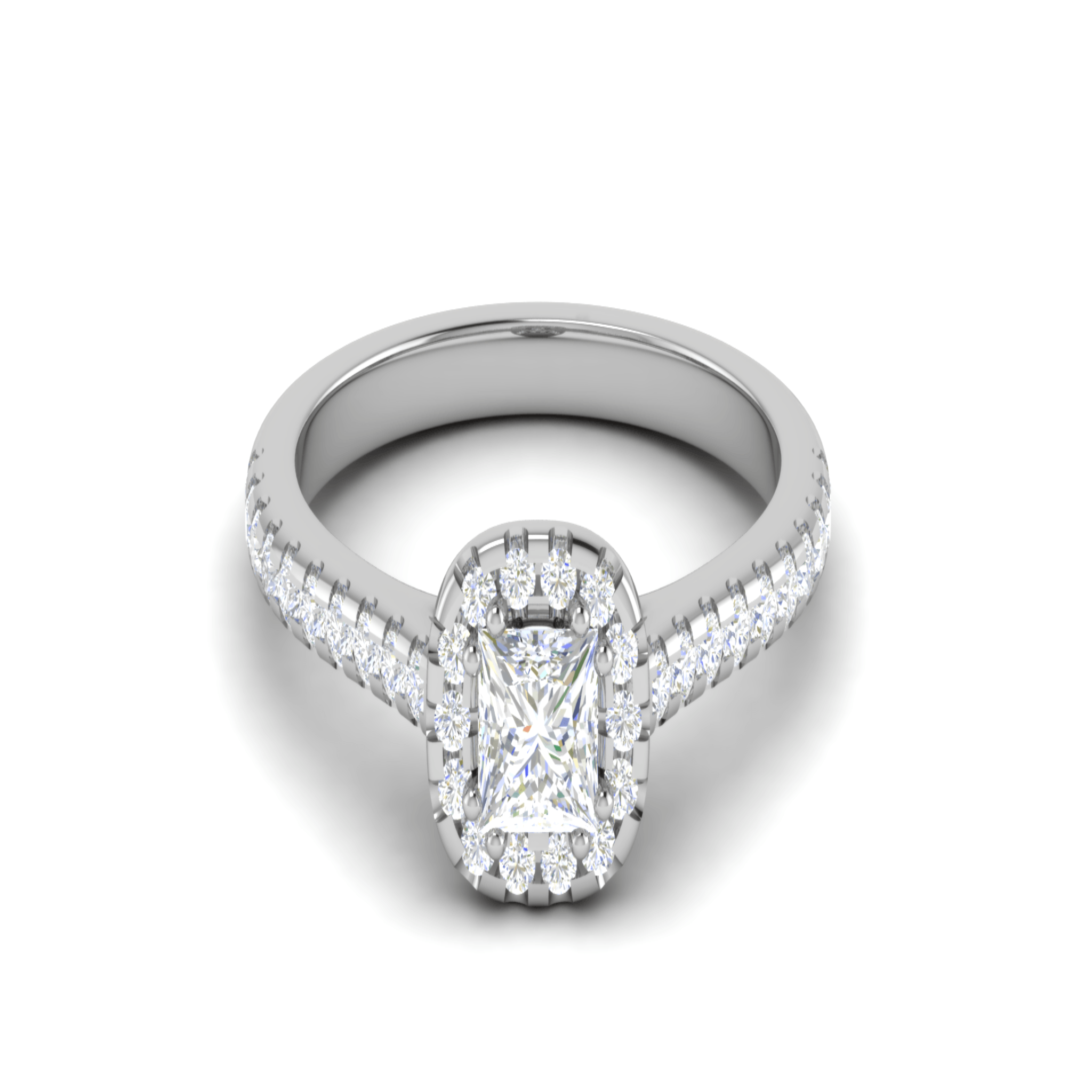 Solitaire White Gold Adjustable Silver Elegant Ring For Women