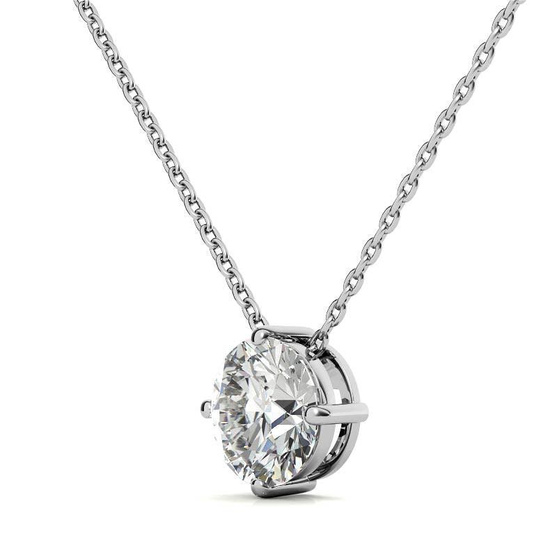 925 Sterling Silver Whispers Solitaire Pendant AUS-661 - Auory