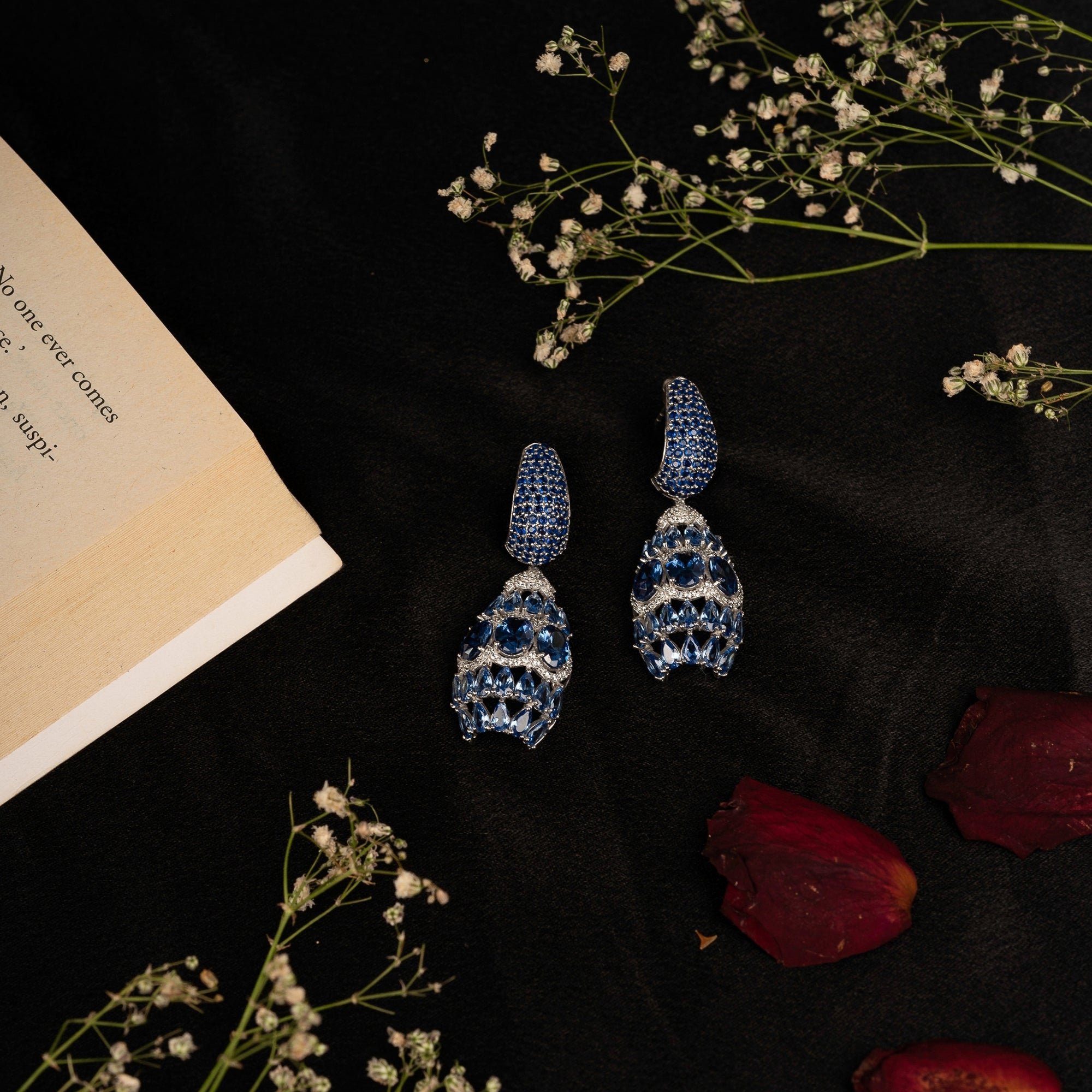 Blue Sapphire dangle Earrings