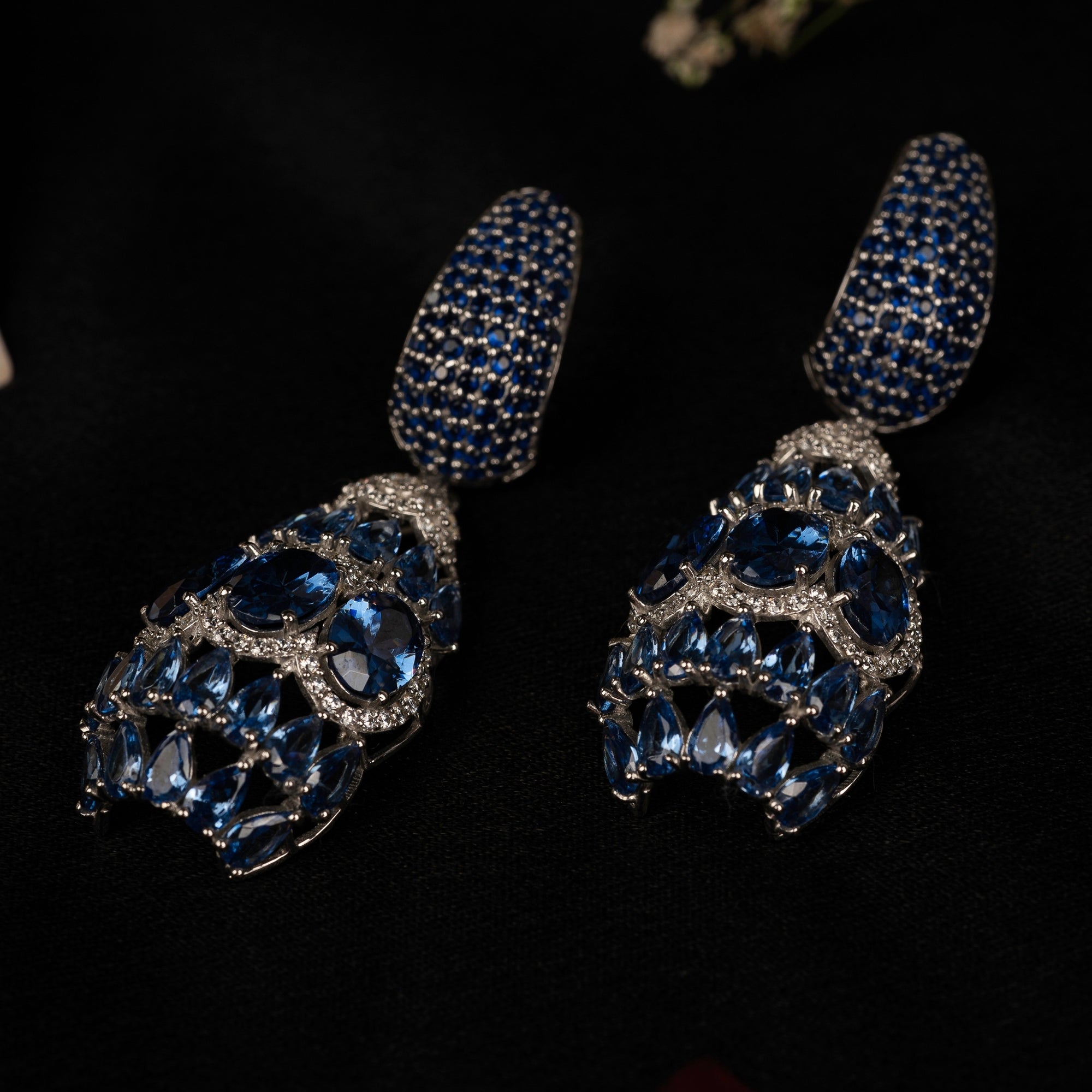 Blue Sapphire dangle Earrings