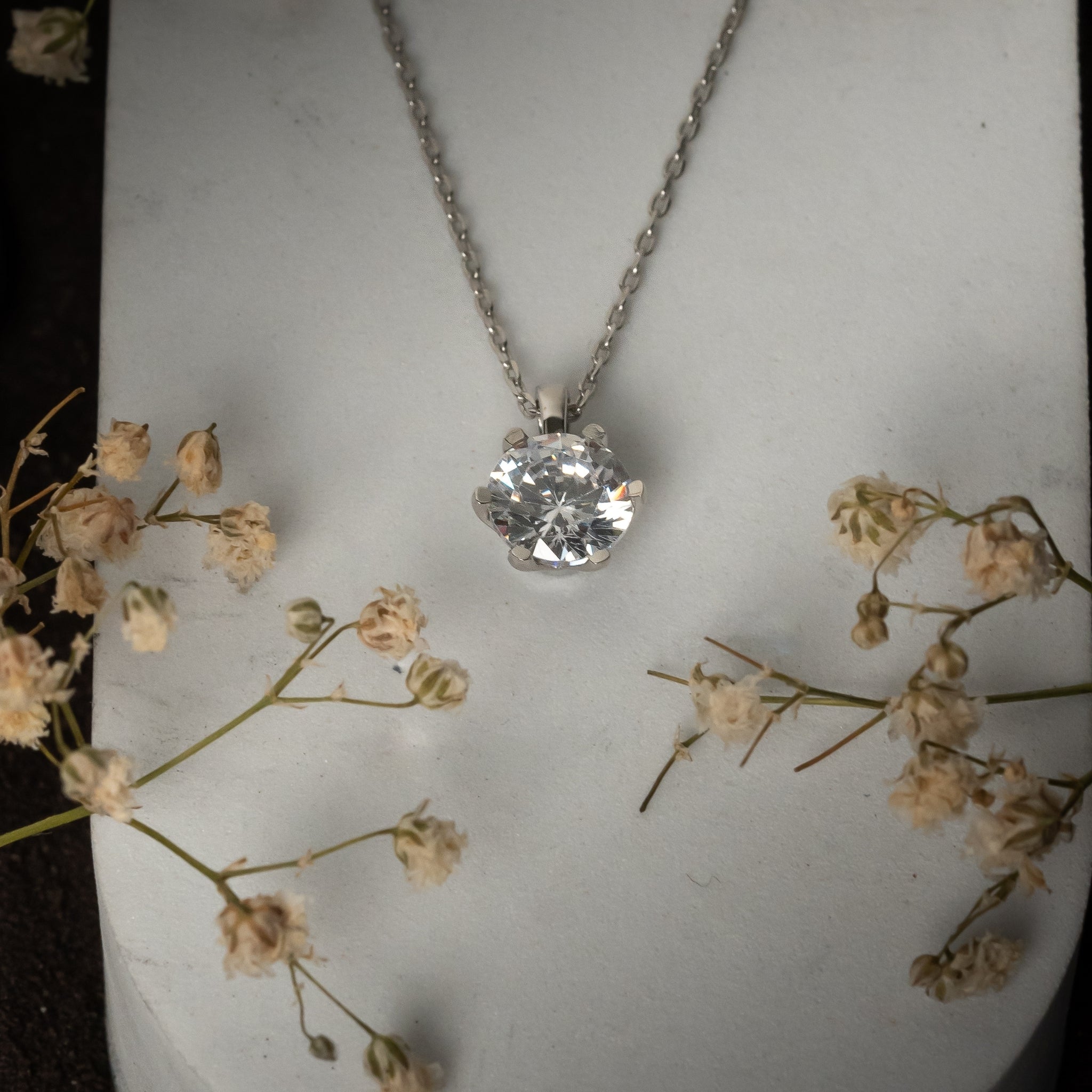 Elegant Round Stone Minimalist Pendant for Women