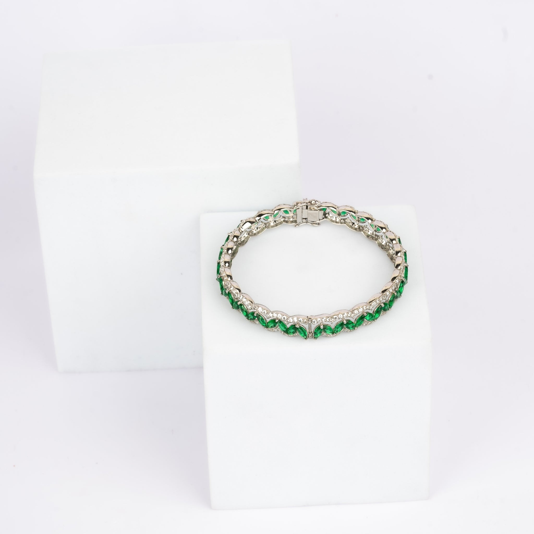 Elegant Green Emerald Bracelet