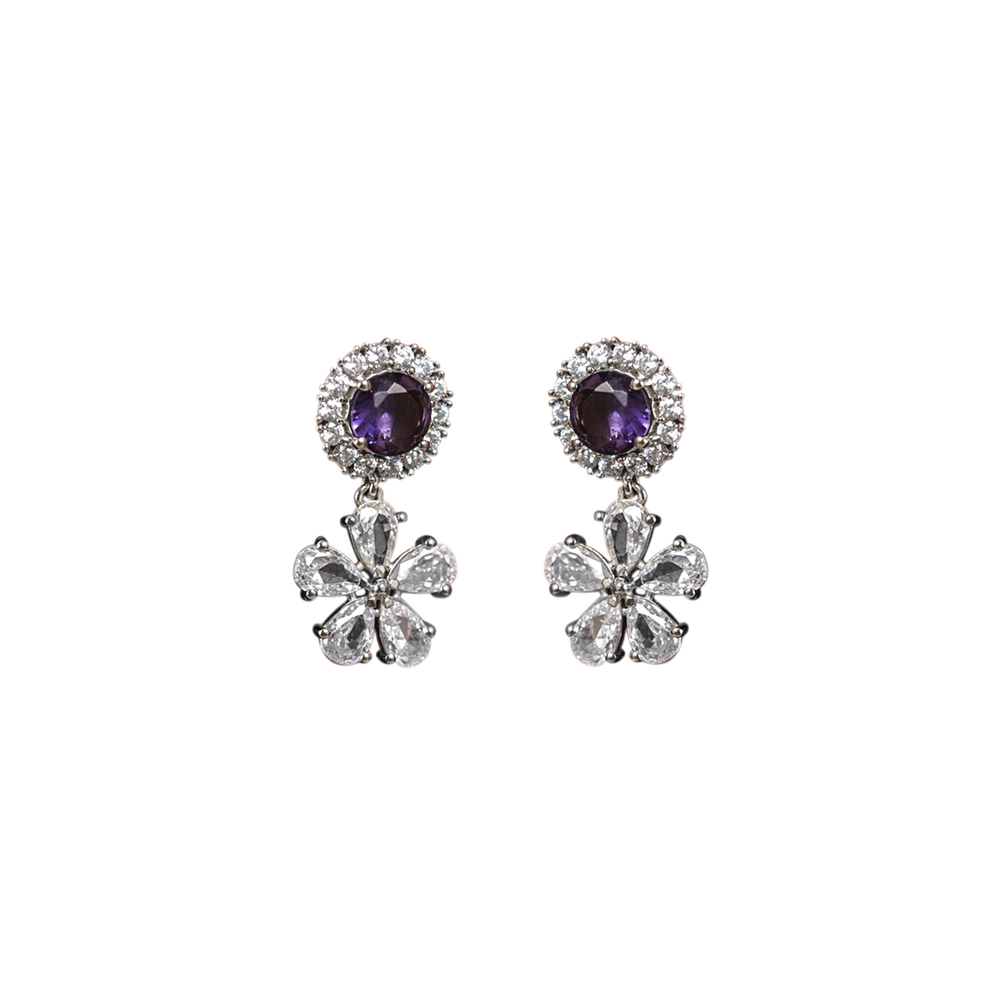 Ethnic Amethyst Drop Earrings
