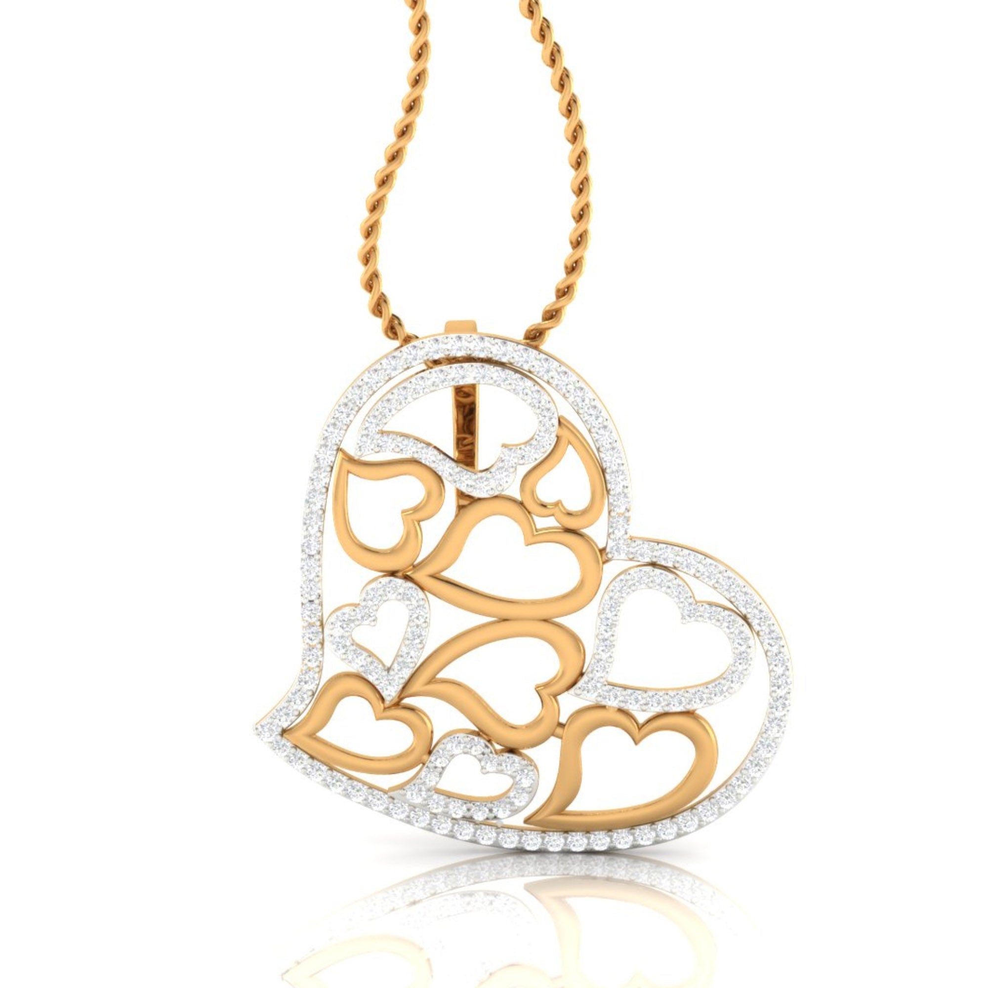 Gold Plated Multi Heart Pendant