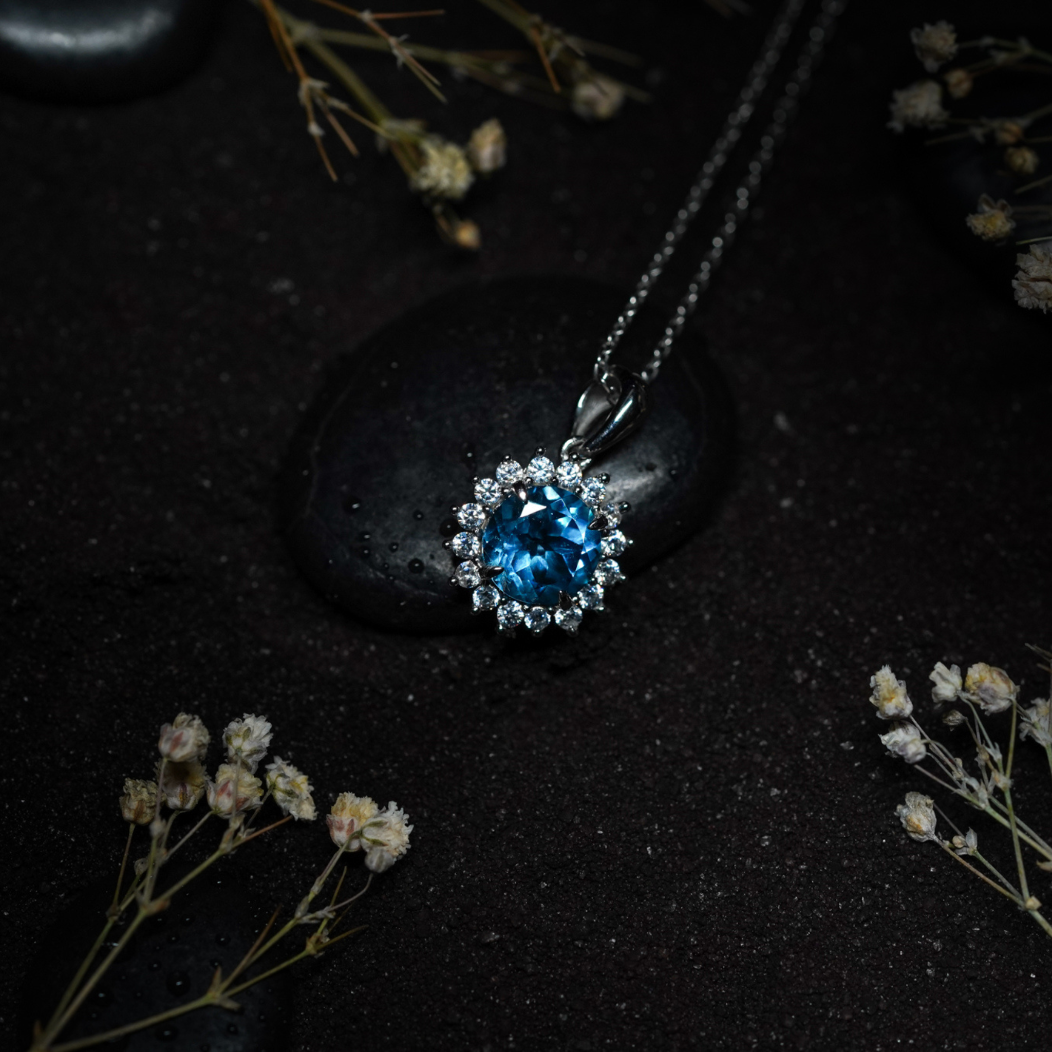 Sterling Silver Blue Topaz Pendant