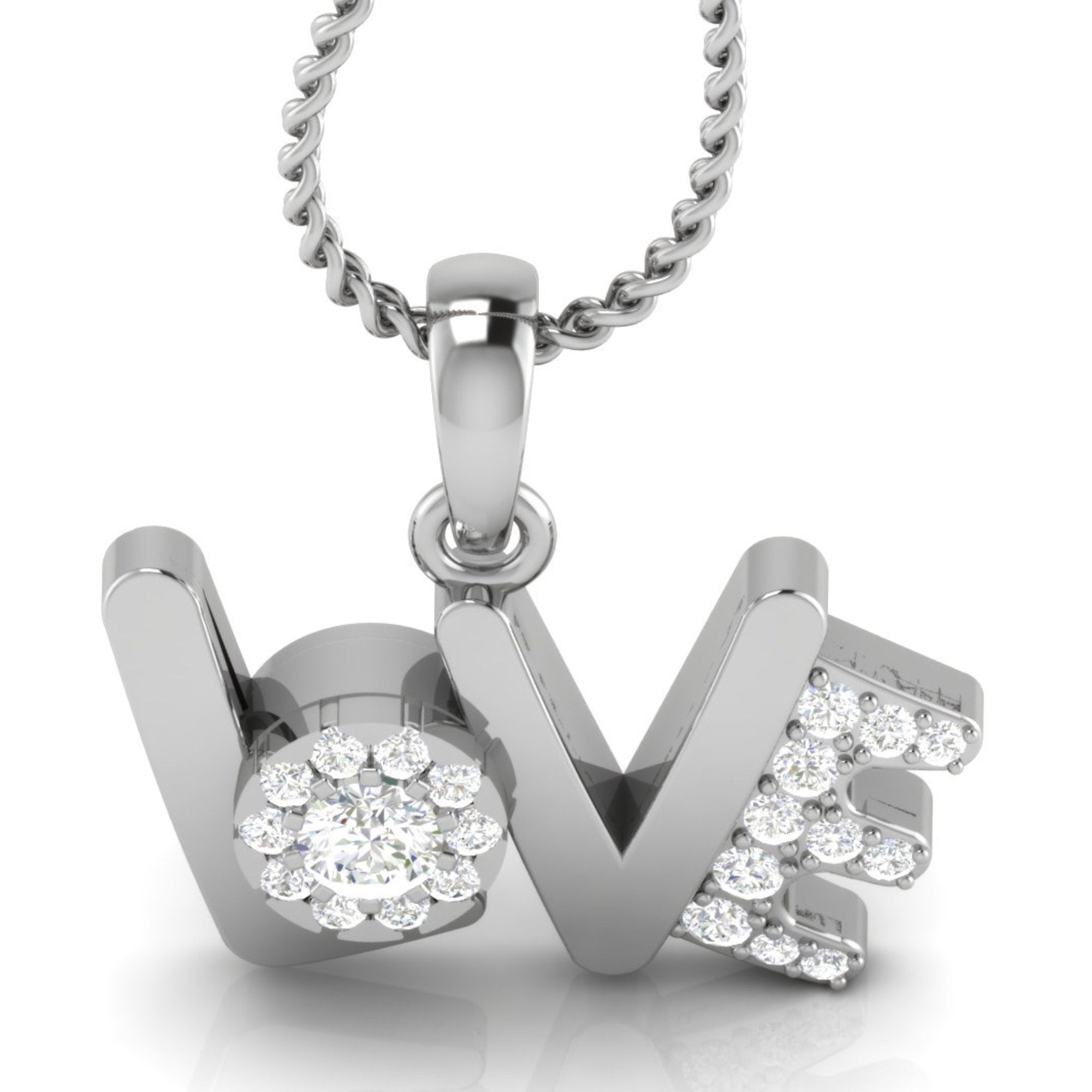 Sterling Silver Love Script Pendant