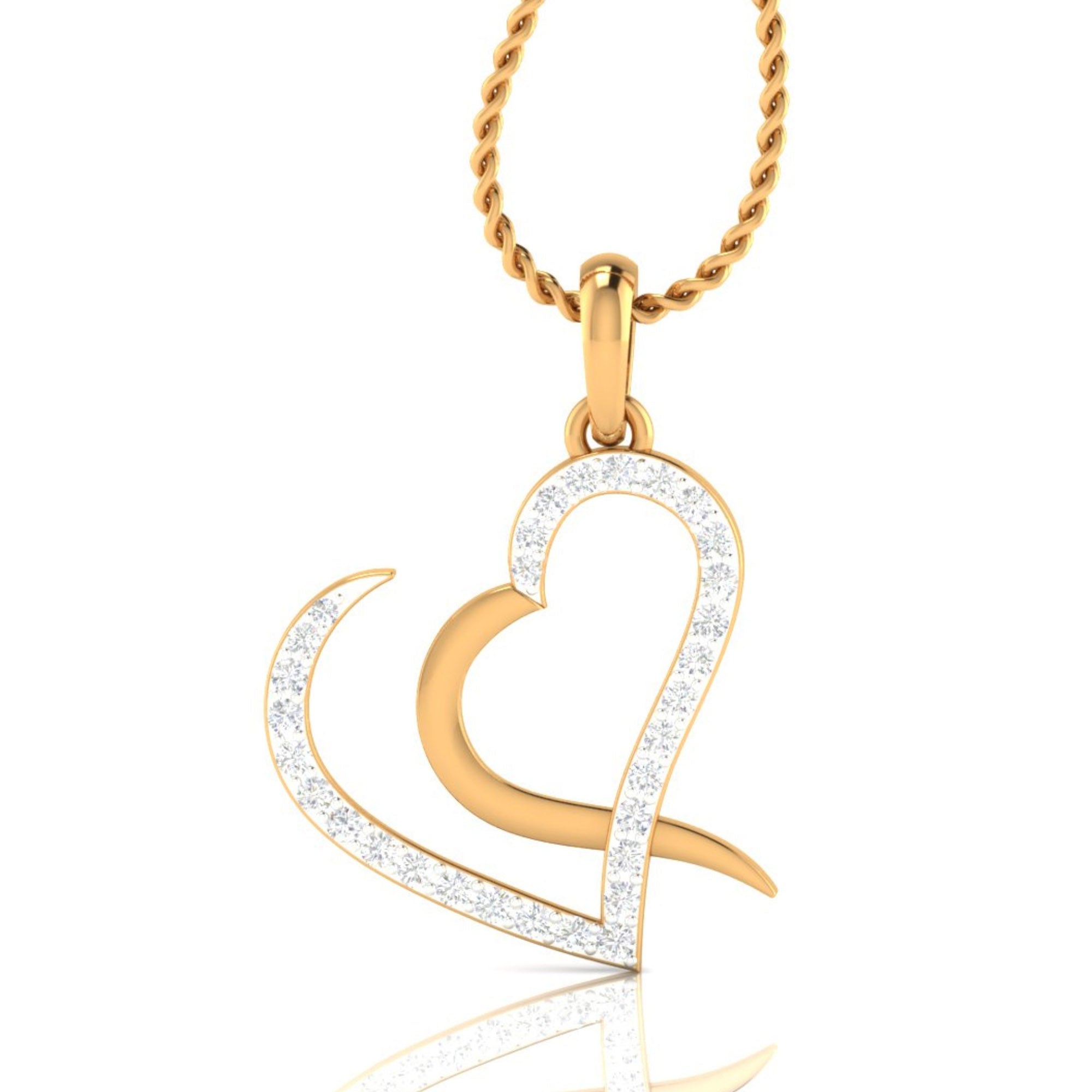 Open Heart Yellow Gold Pendant