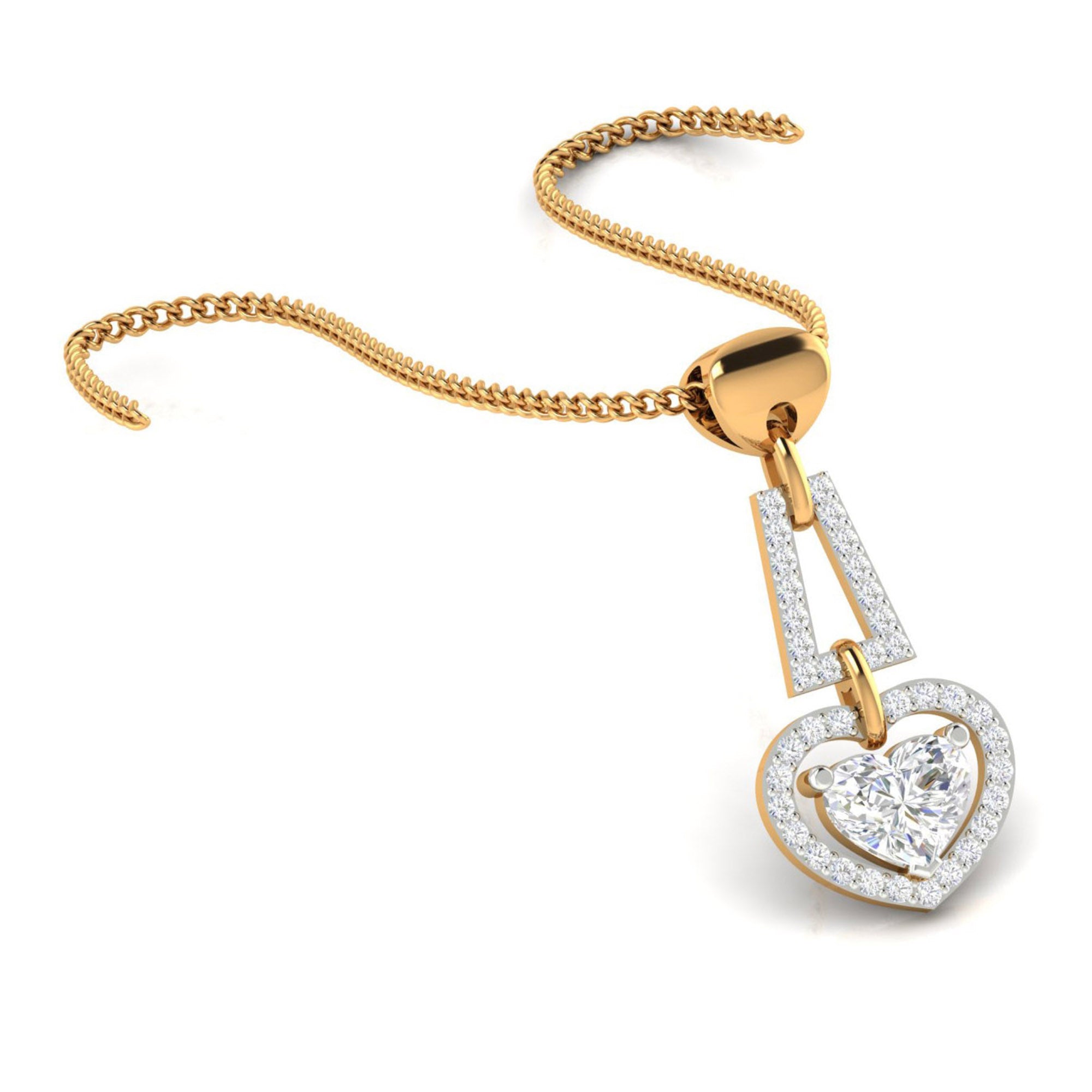 Gold Plated Dual Heart Pendant