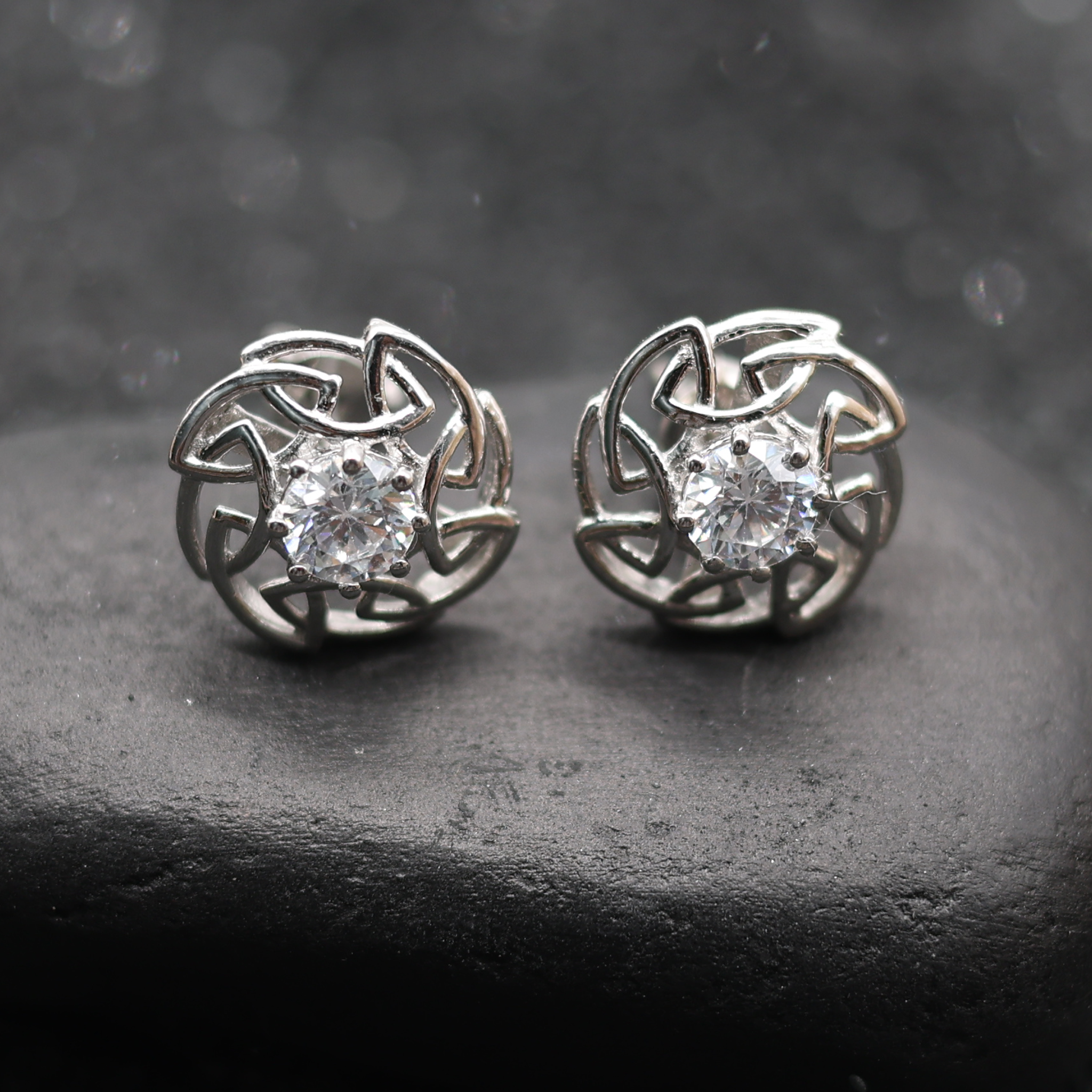 White Gold Adjustable Silver Blommer Stud Earring For Woman