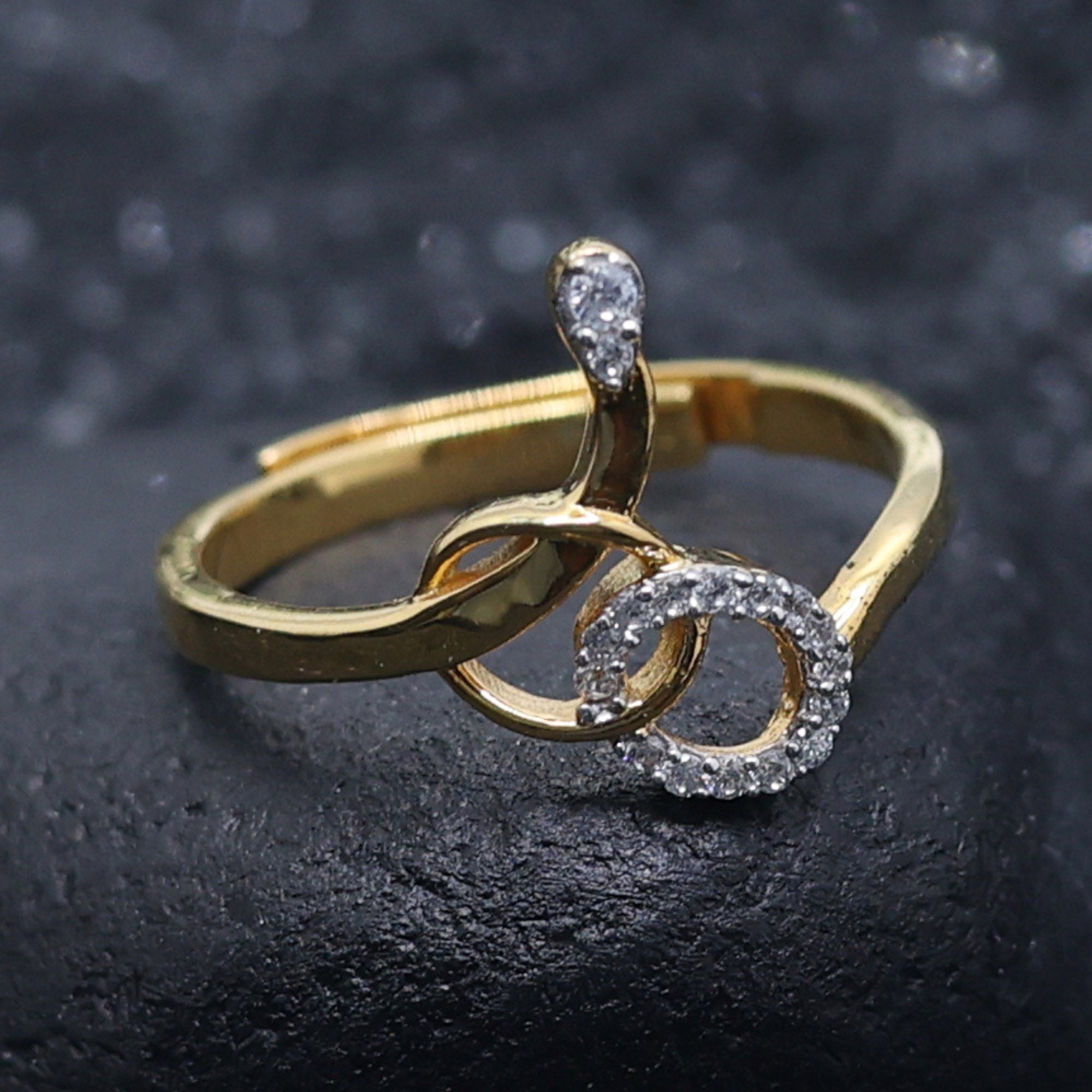 Double Loop Diamond Stylish Ring