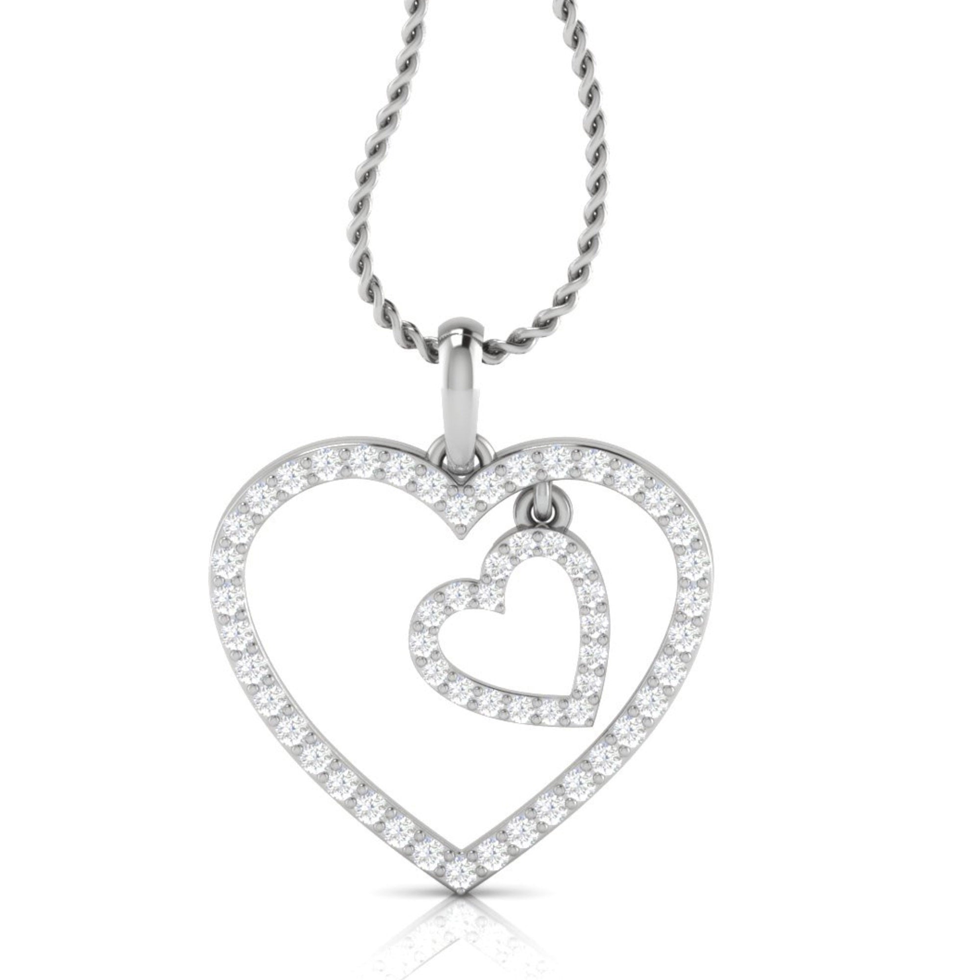 Diamond Accent Double Heart Pendant