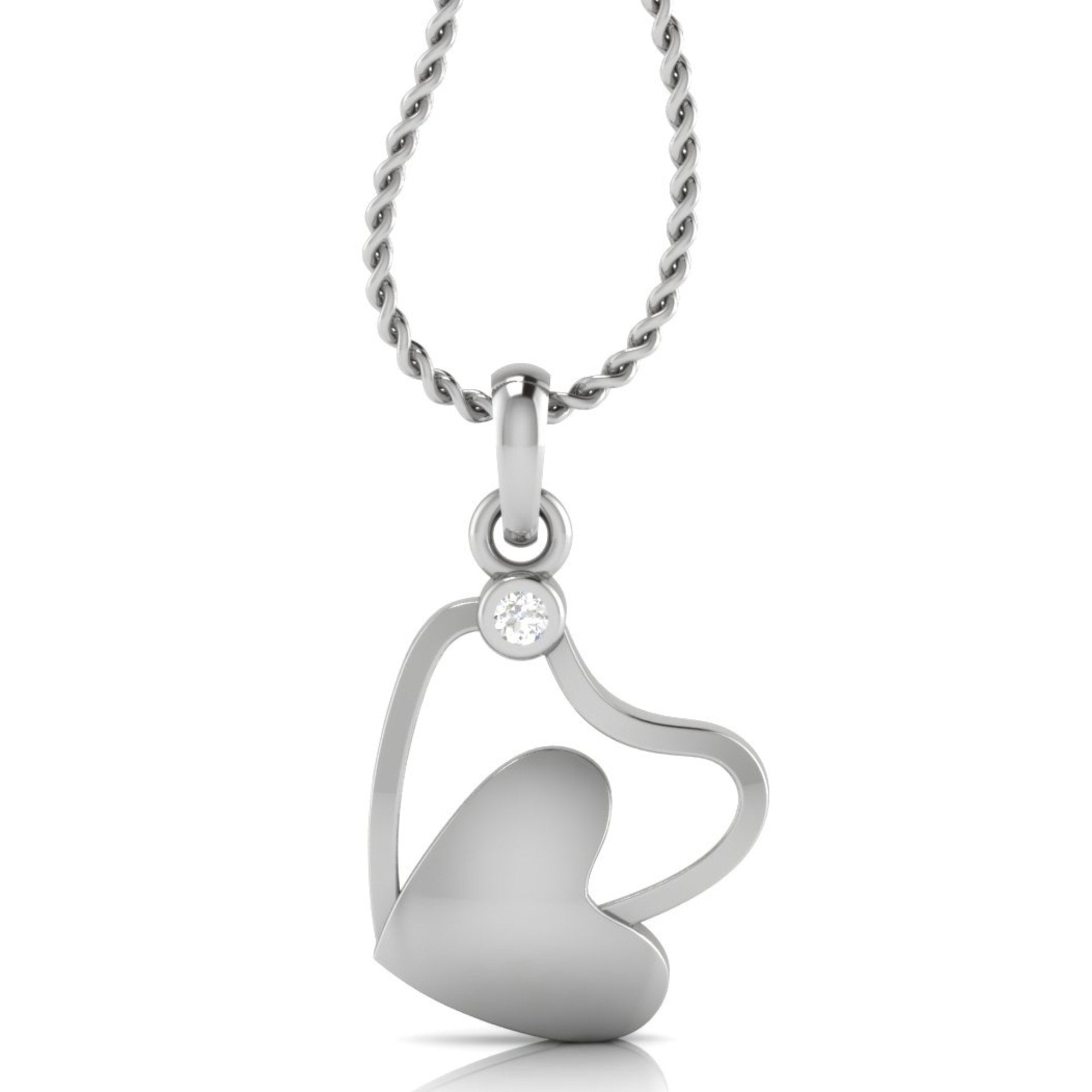 Sterling Silver Stylish Heart Pendant