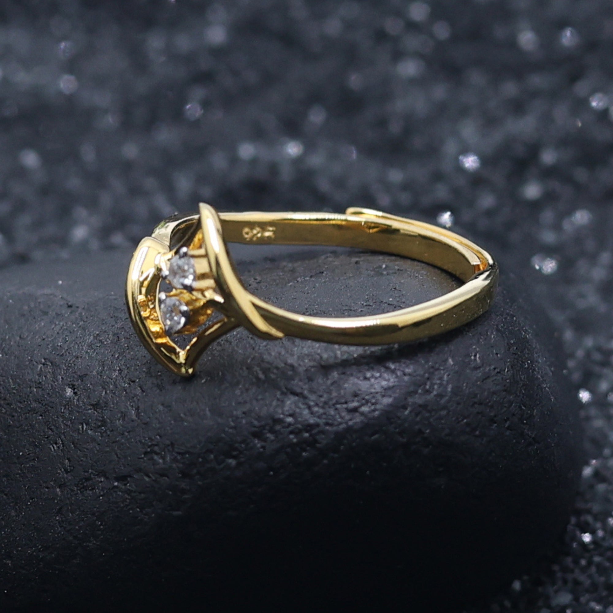 Modern Silver Dual Triangular Ring