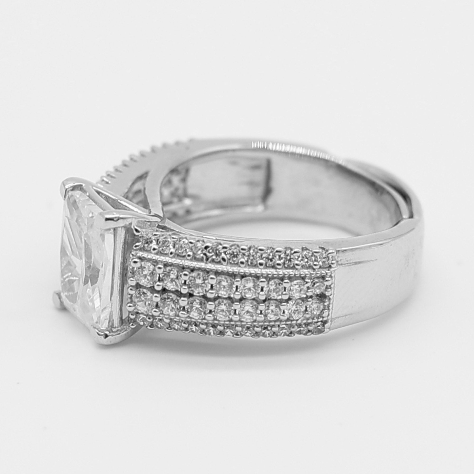 Emerald Cut American Diamond Ring