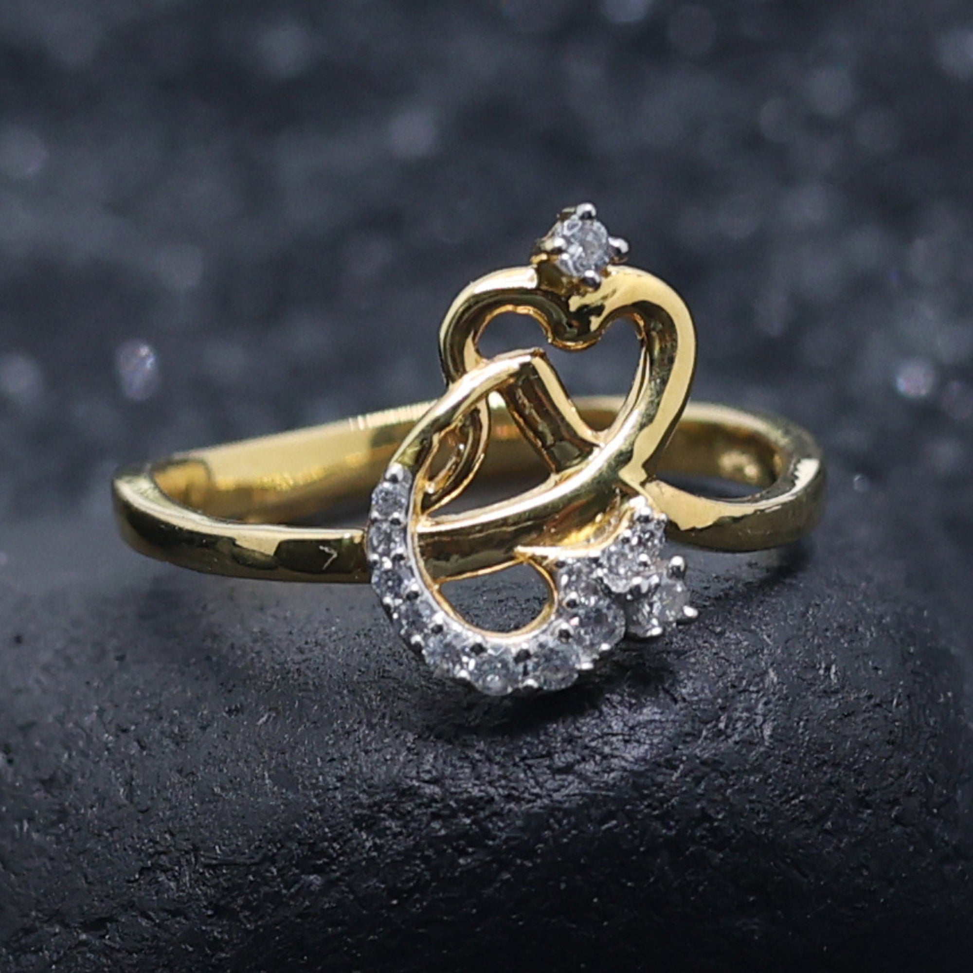 Intertwined Heart Diamond Ring