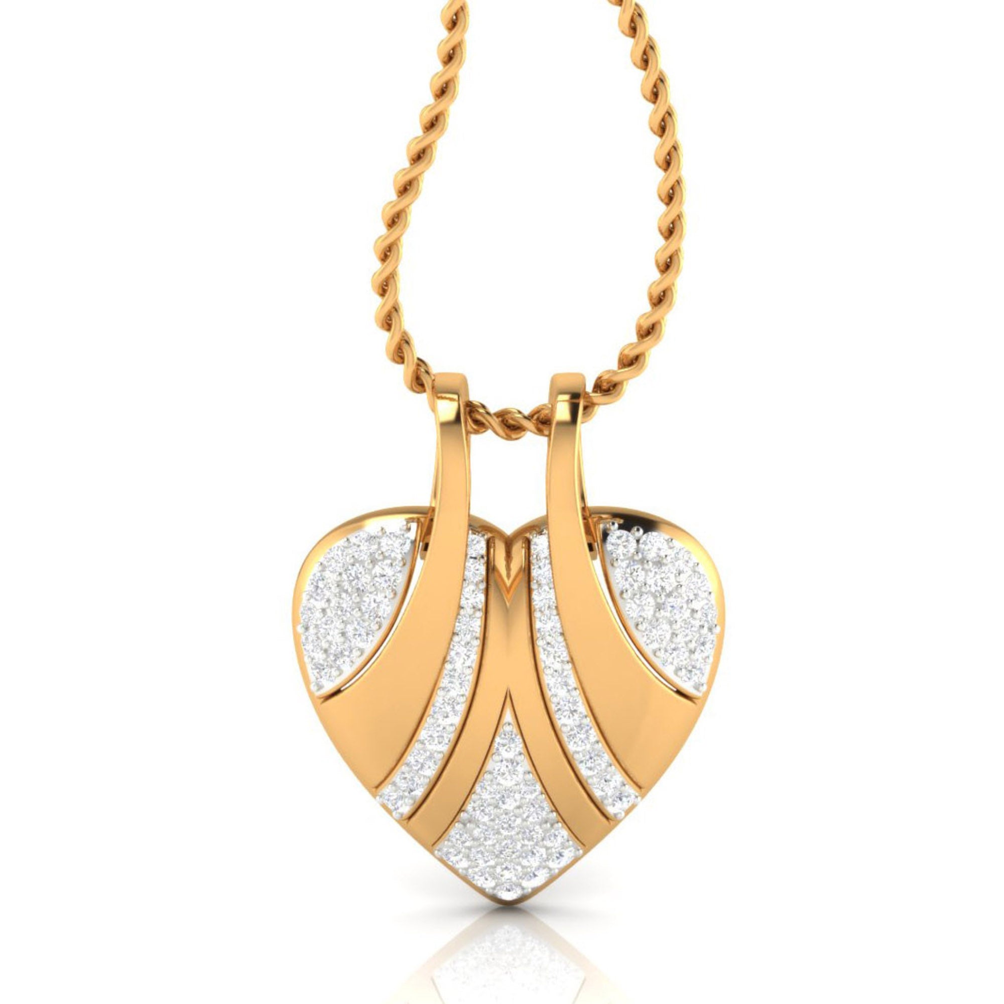 Yellow Gold Diamond Heart Pendant