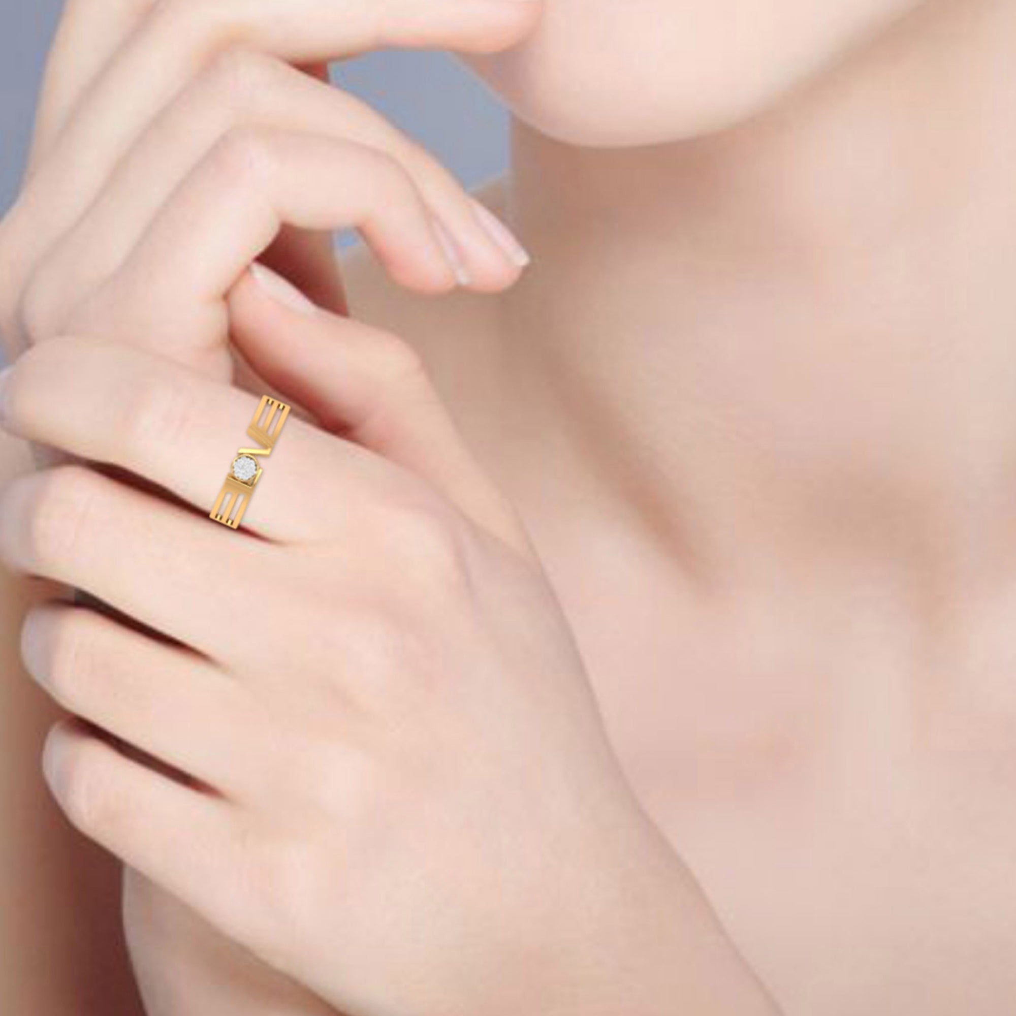 Gold Plated Love Script Band