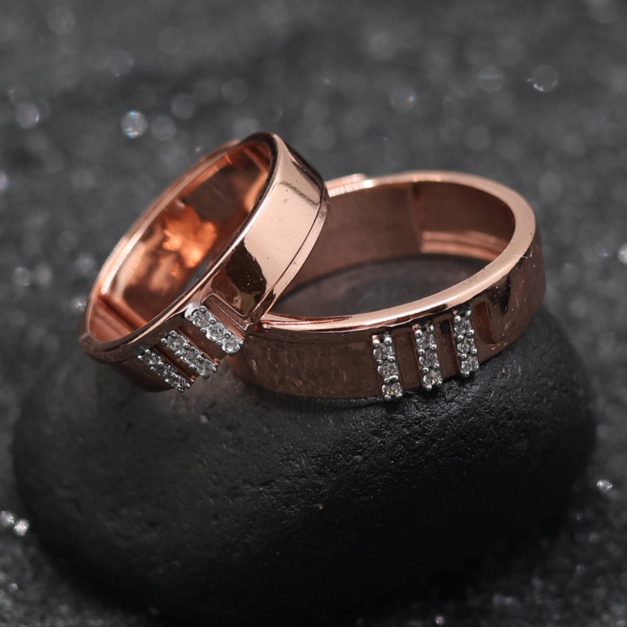 Elegent Rose Gold Couple Band