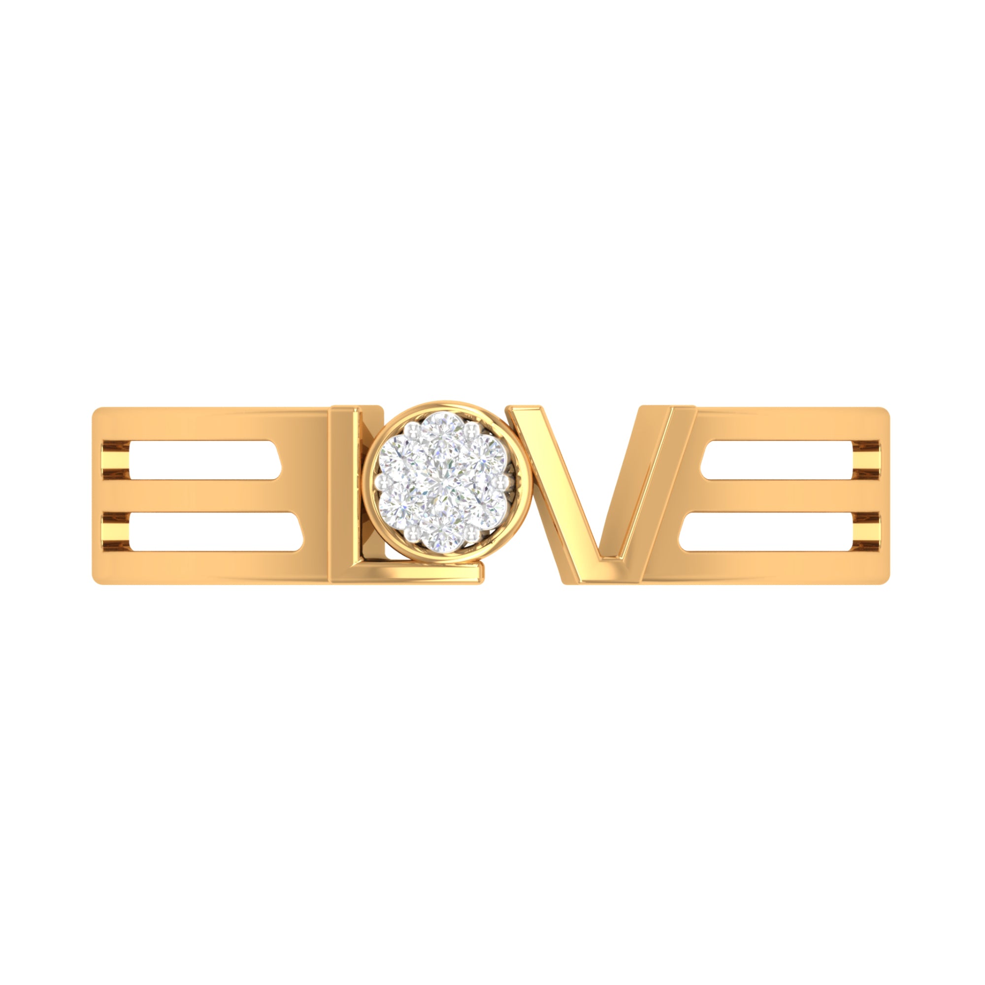 Gold Plated Love Script Band