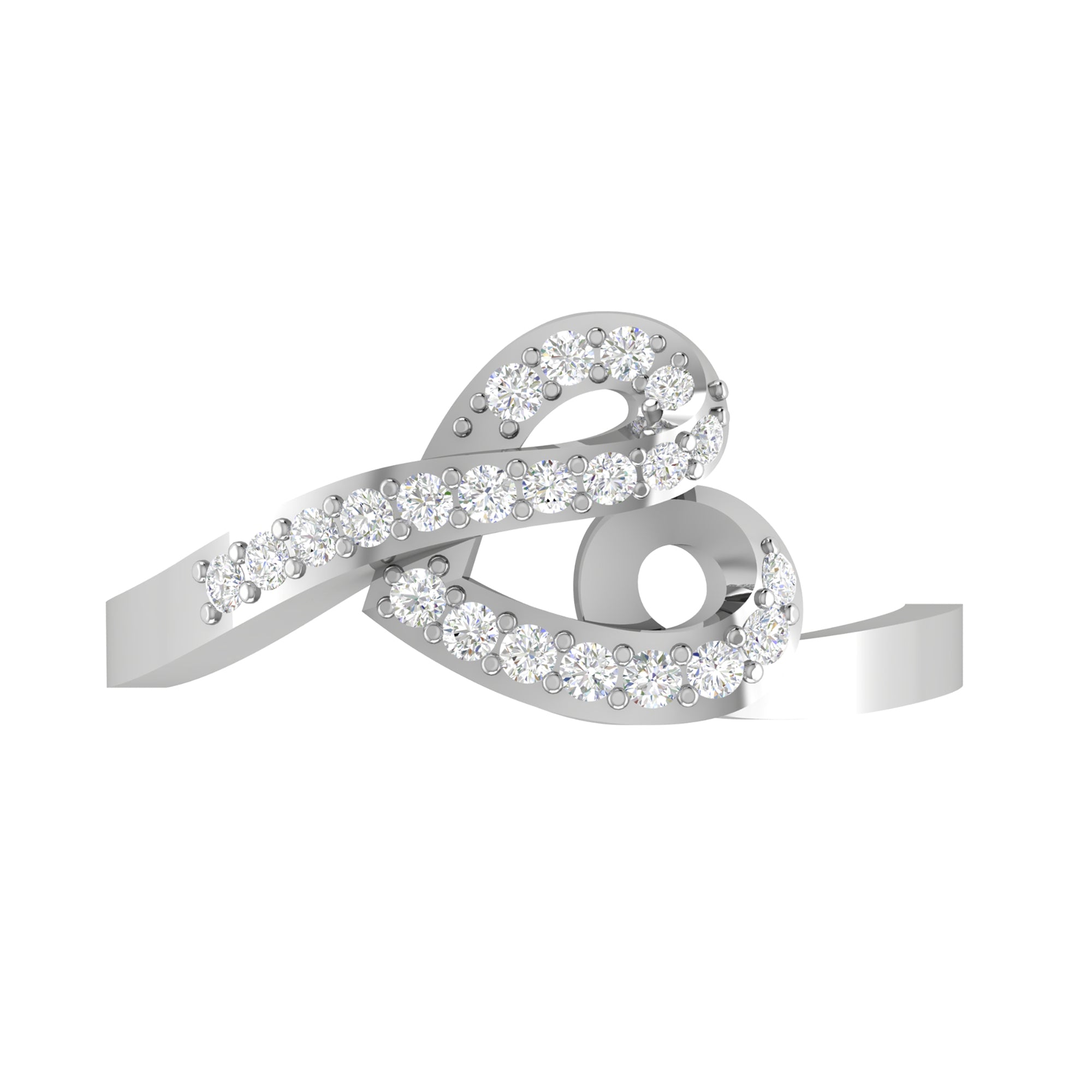 Elegant Heart Diamond Adjustable Ring