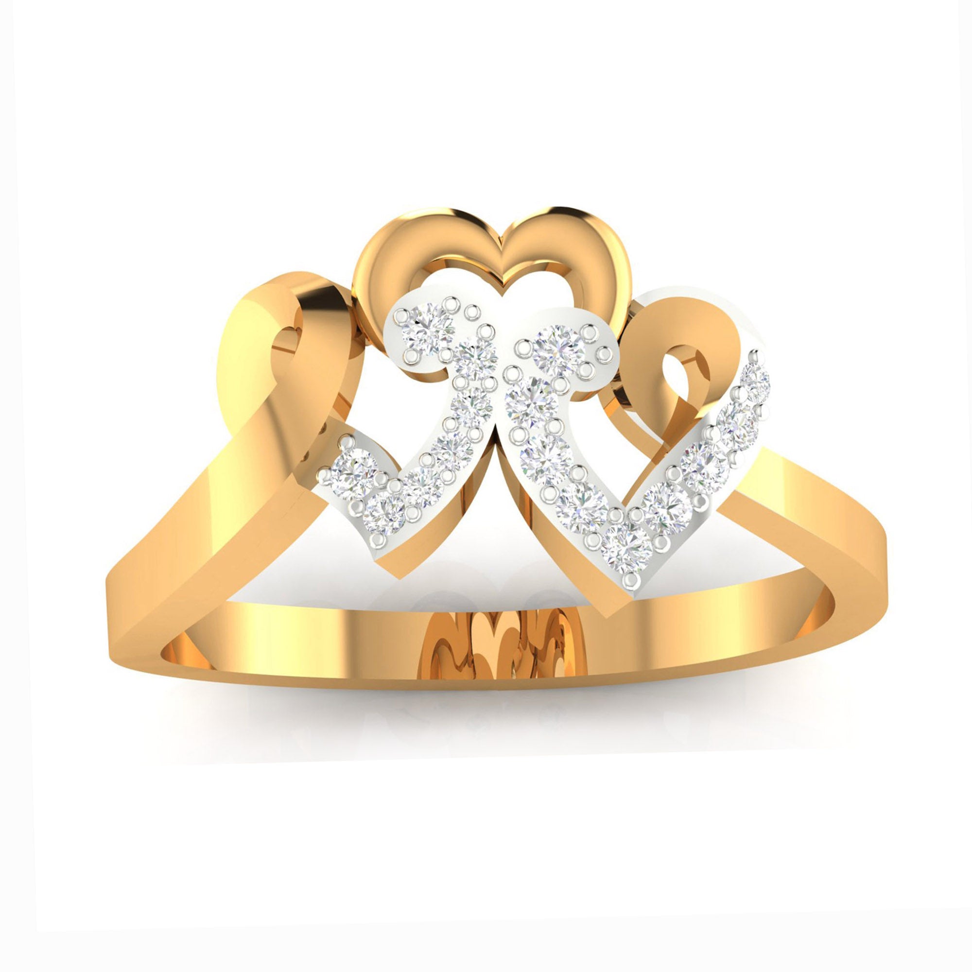Elegant Triple Heart Love Ring