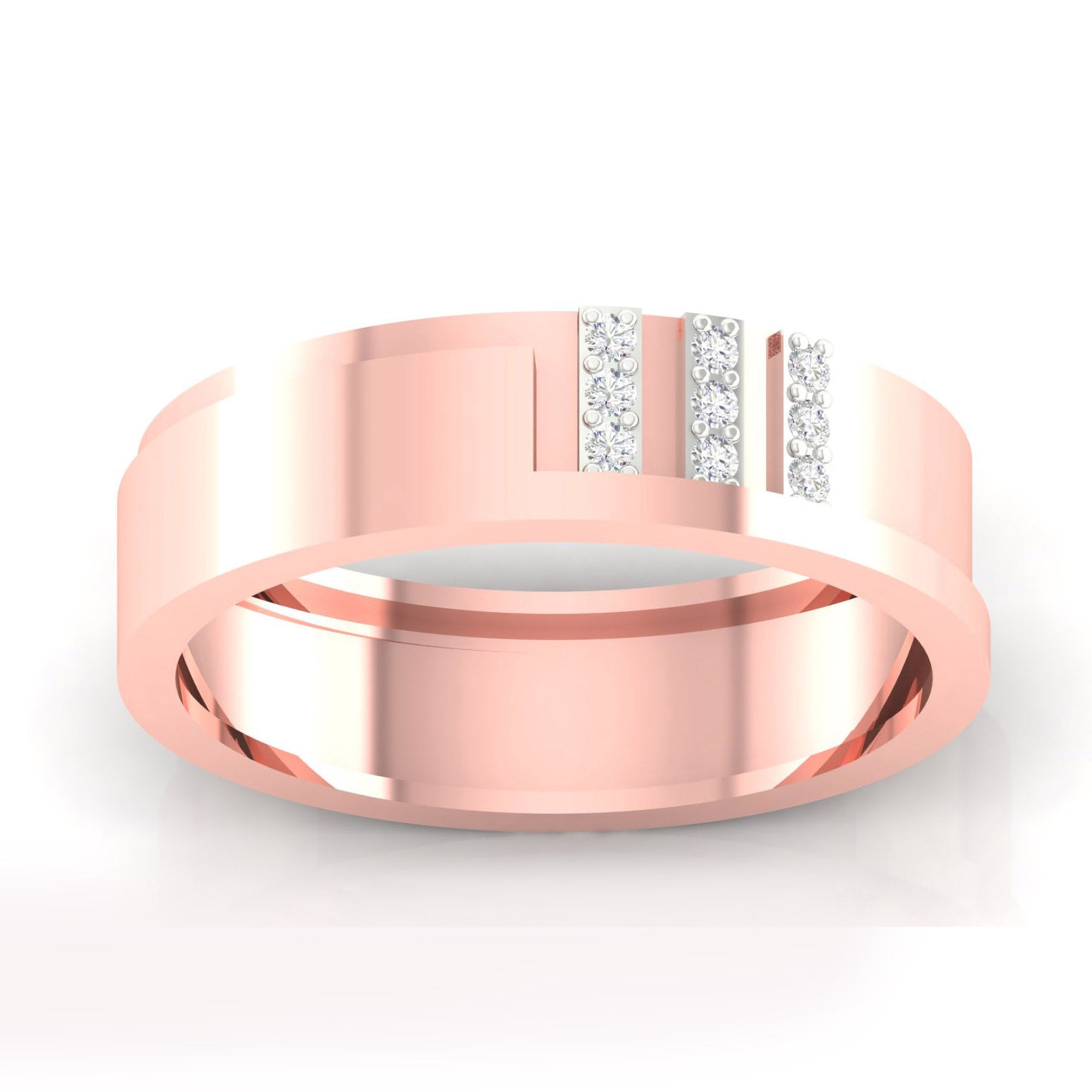 Elegent Rose Gold Couple Band
