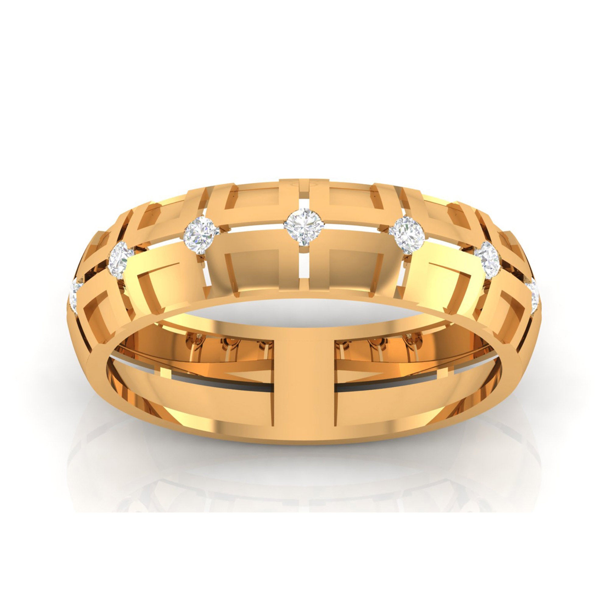 Gold Plated Geometric Couple Band