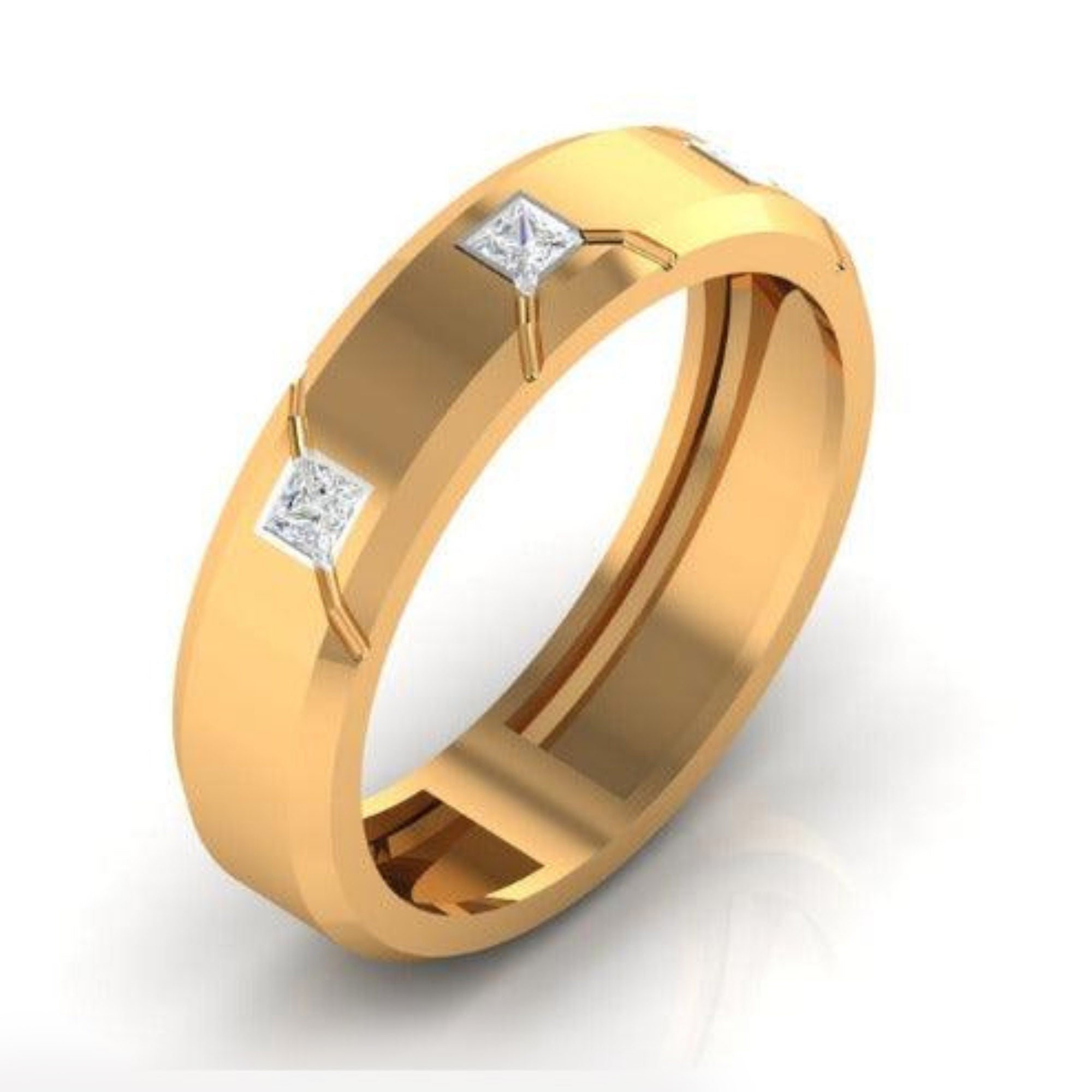 Elegant Matching Couple Diamond Bands