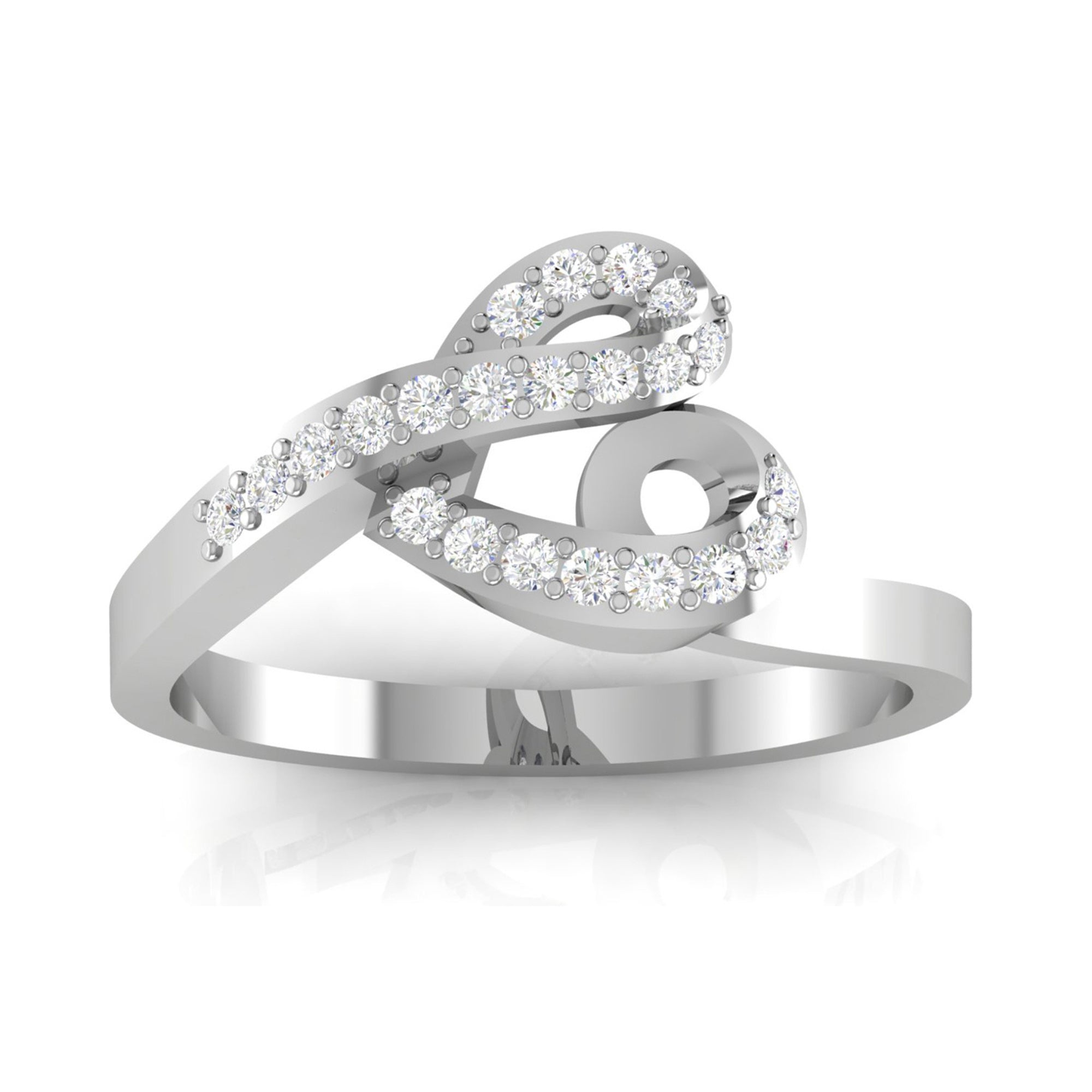 Elegant Heart Diamond Adjustable Ring