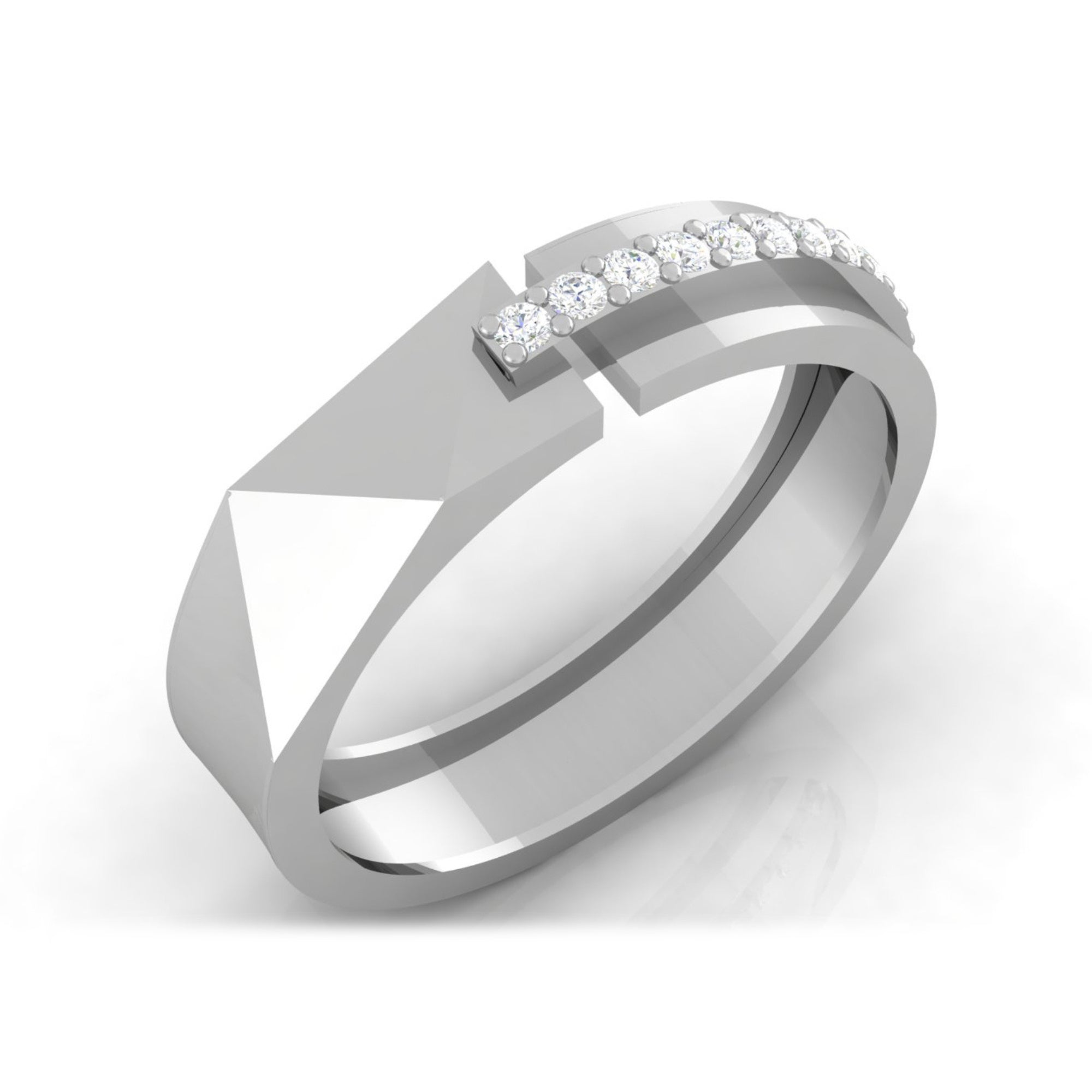 Sterling Silver Couple Band Ring Set