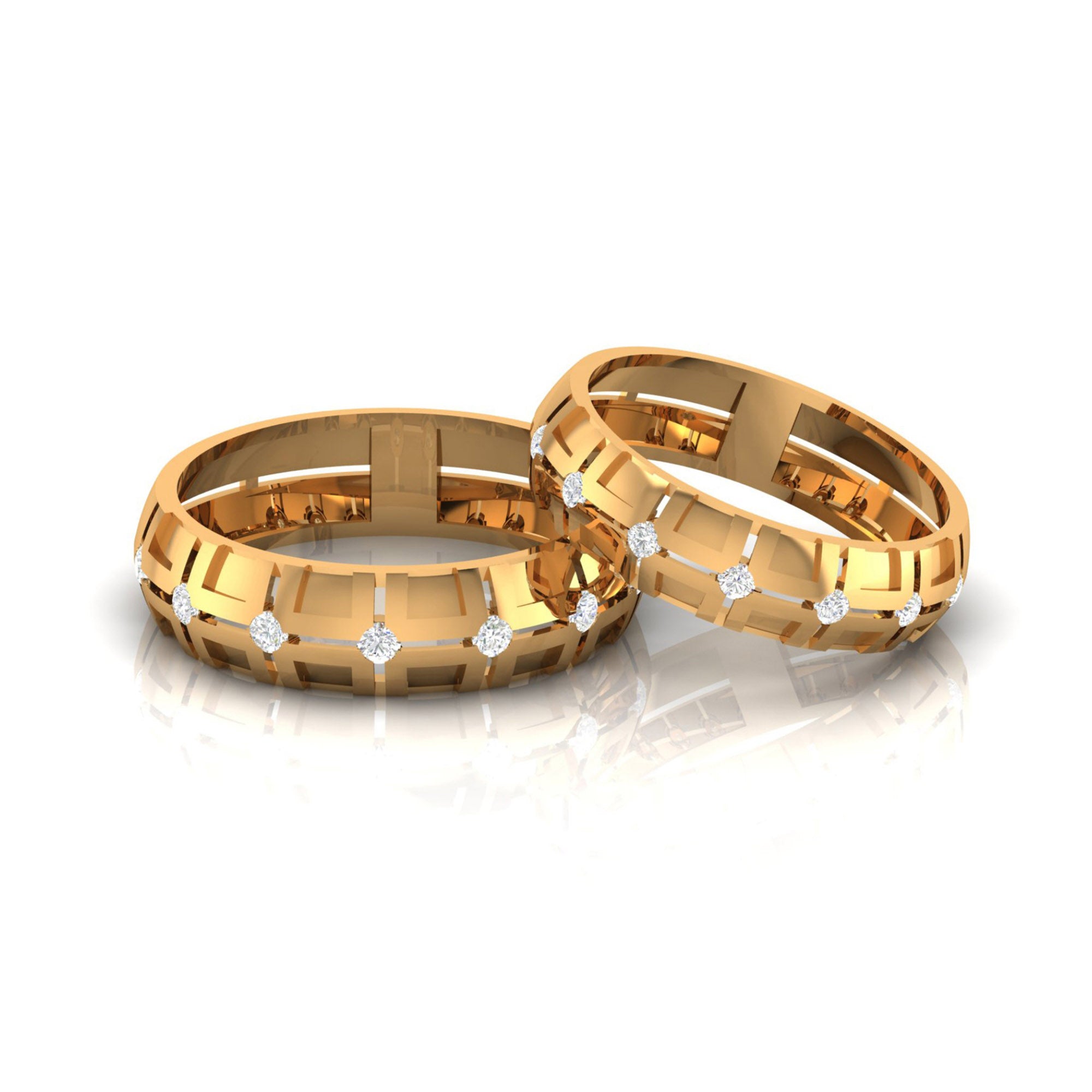 Gold Plated Geometric Couple Band