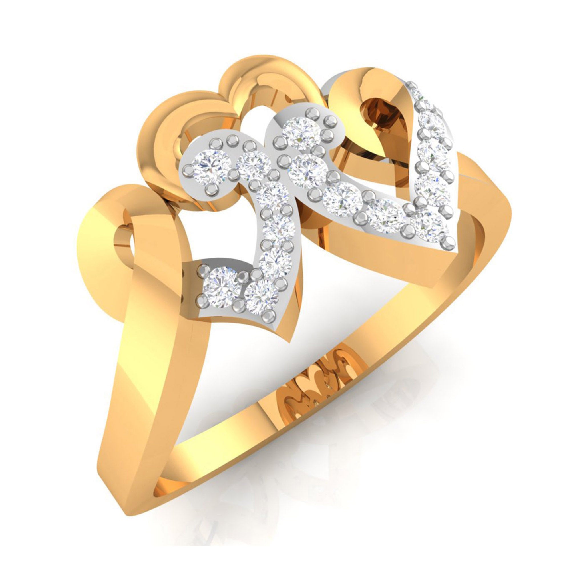Elegant Triple Heart Love Ring