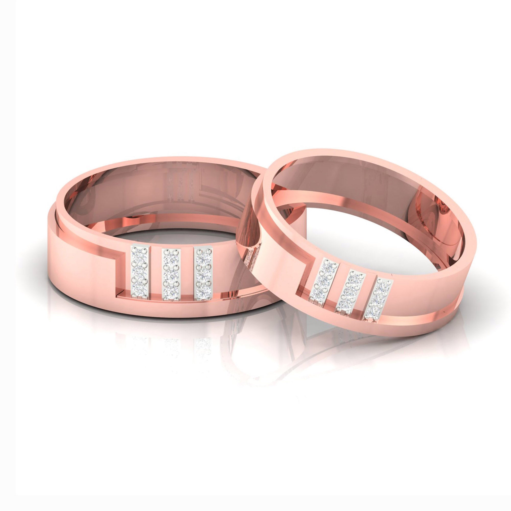 Elegent Rose Gold Couple Band