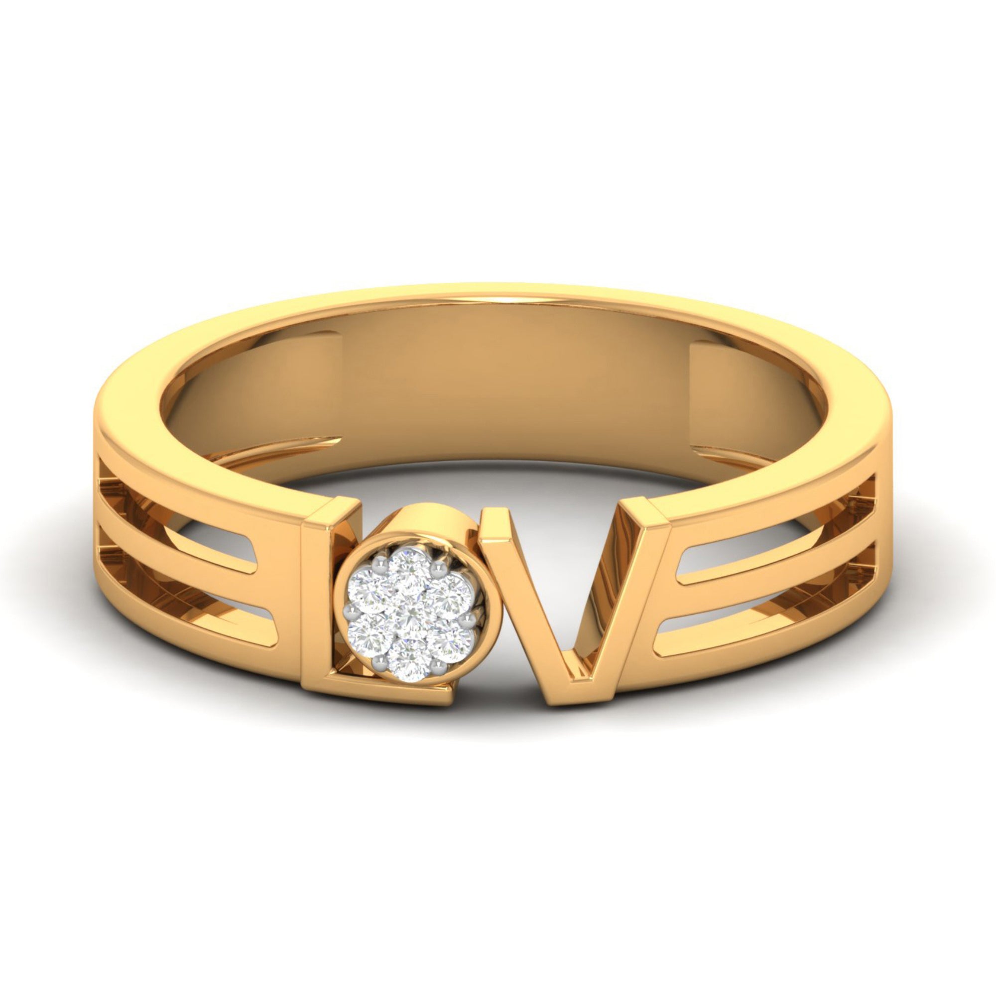 Gold Plated Love Script Band