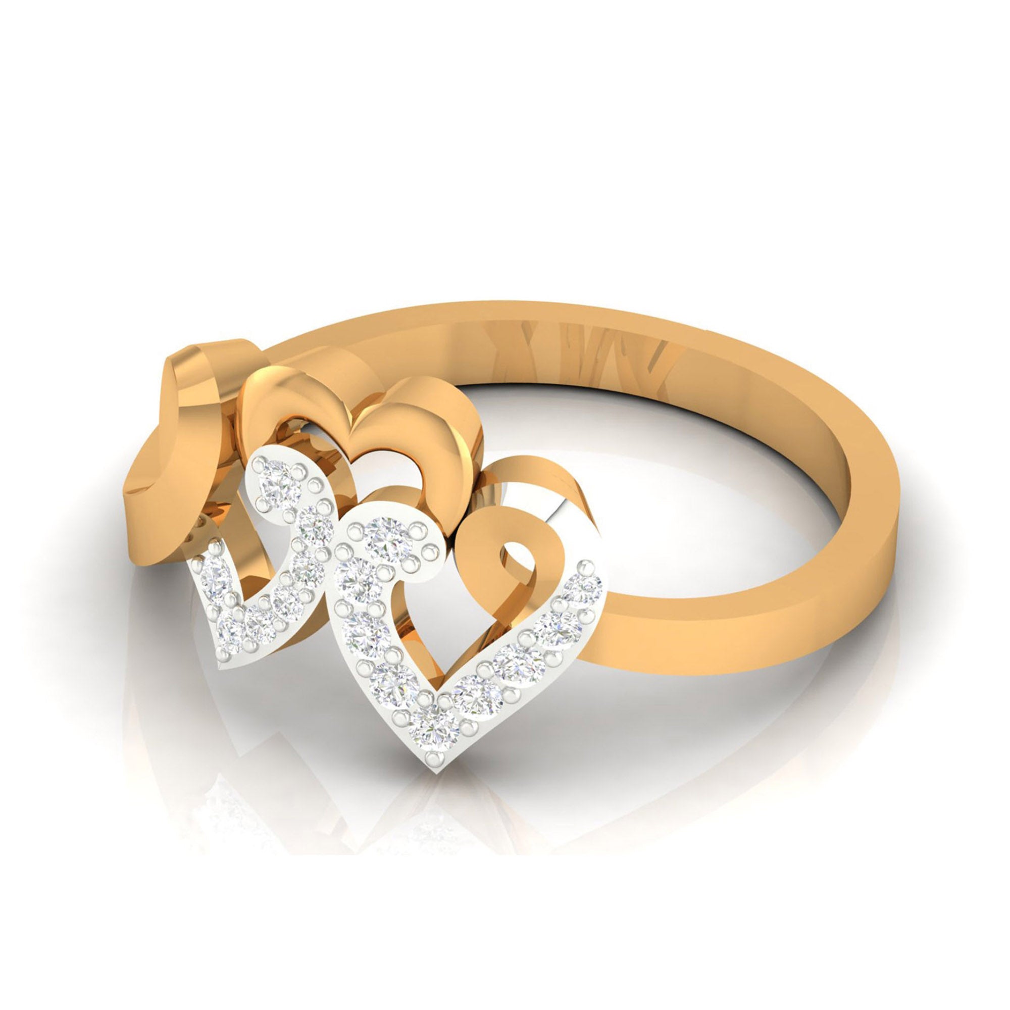 Elegant Triple Heart Love Ring