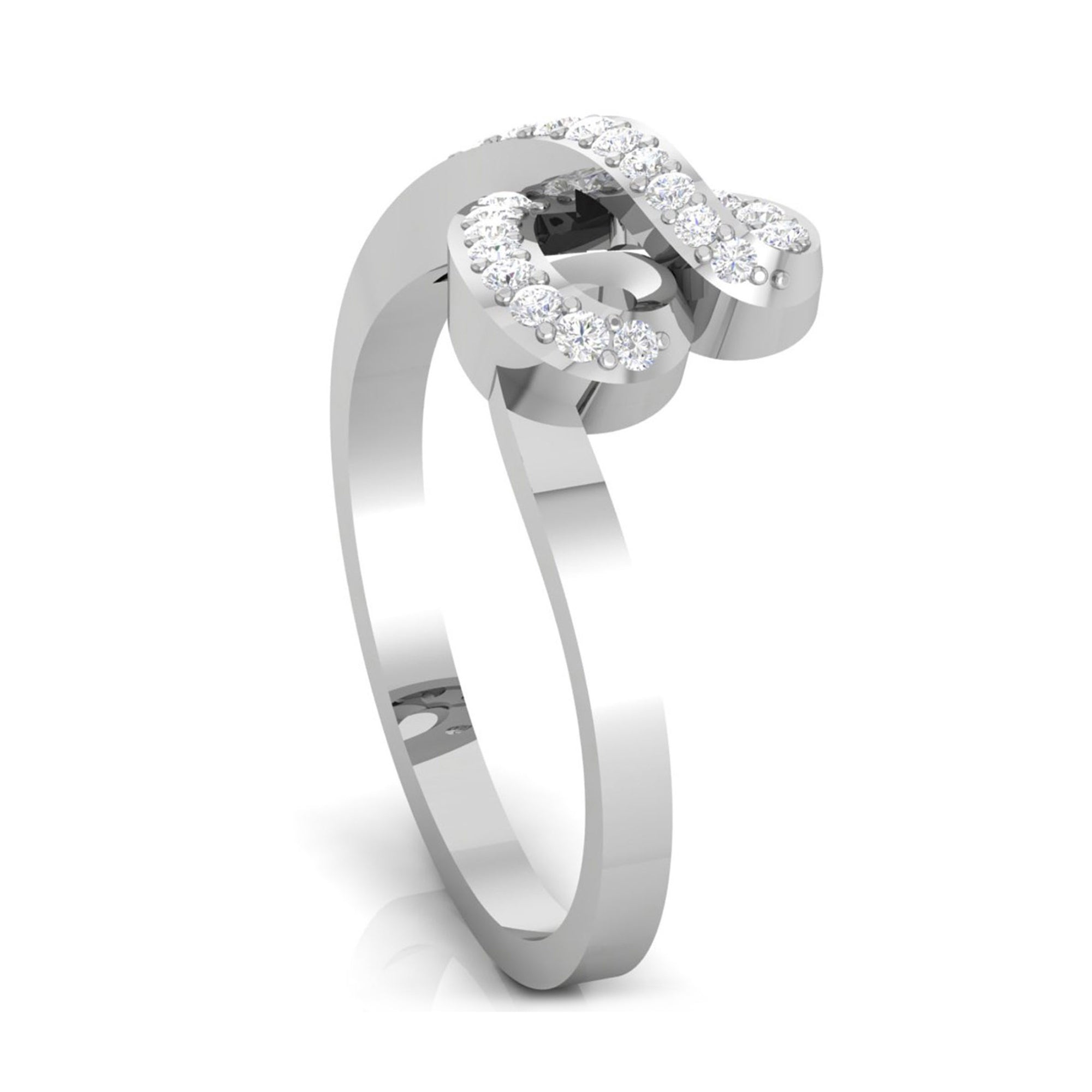 Elegant Heart Diamond Adjustable Ring