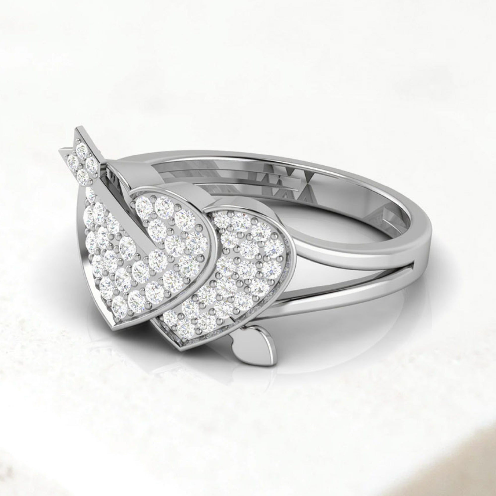 Double Heart Arrow Love Ring