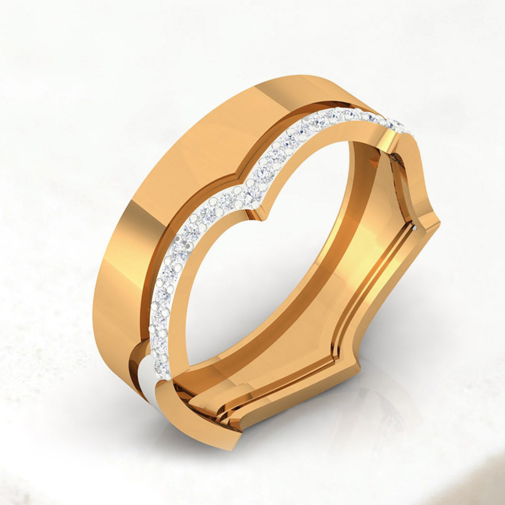 Gold Plated Crown Couple Band